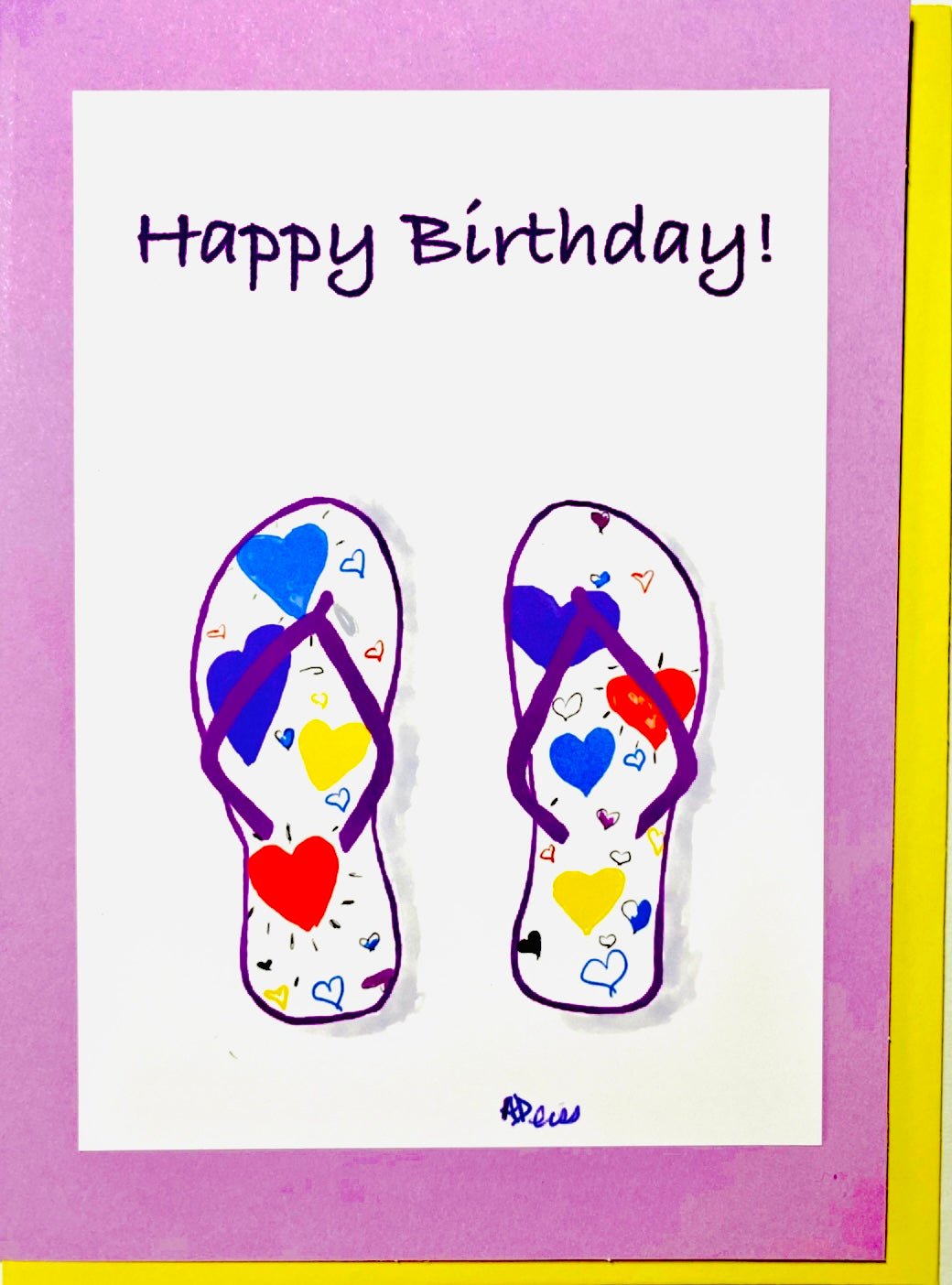 Flip Flop Birthday Greeting card - Blue Cava