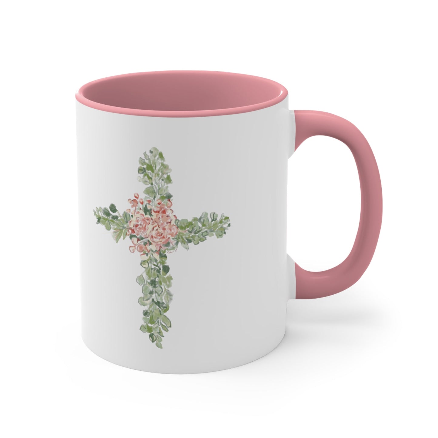 Floral Cross Coffee Mug, 11oz - Blue Cava