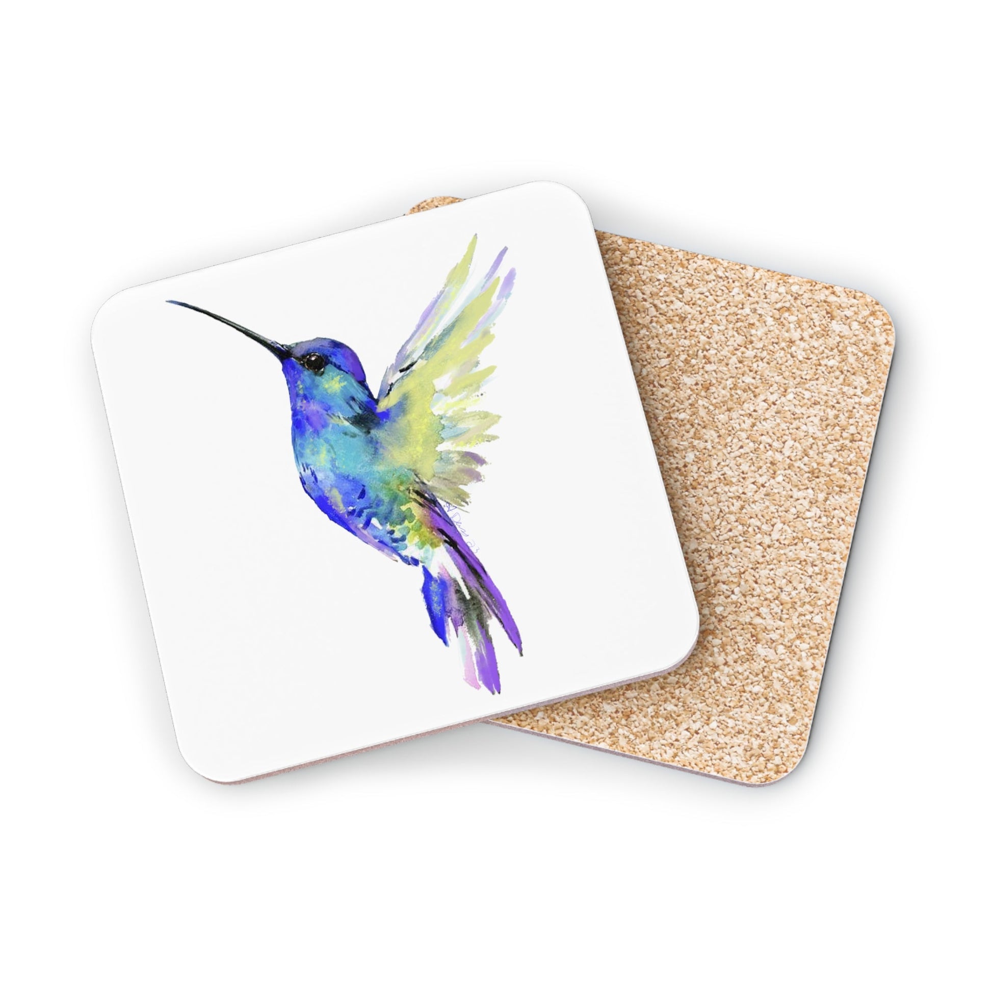Flossie Hummingbird Coaster sets-Round and square - Blue Cava