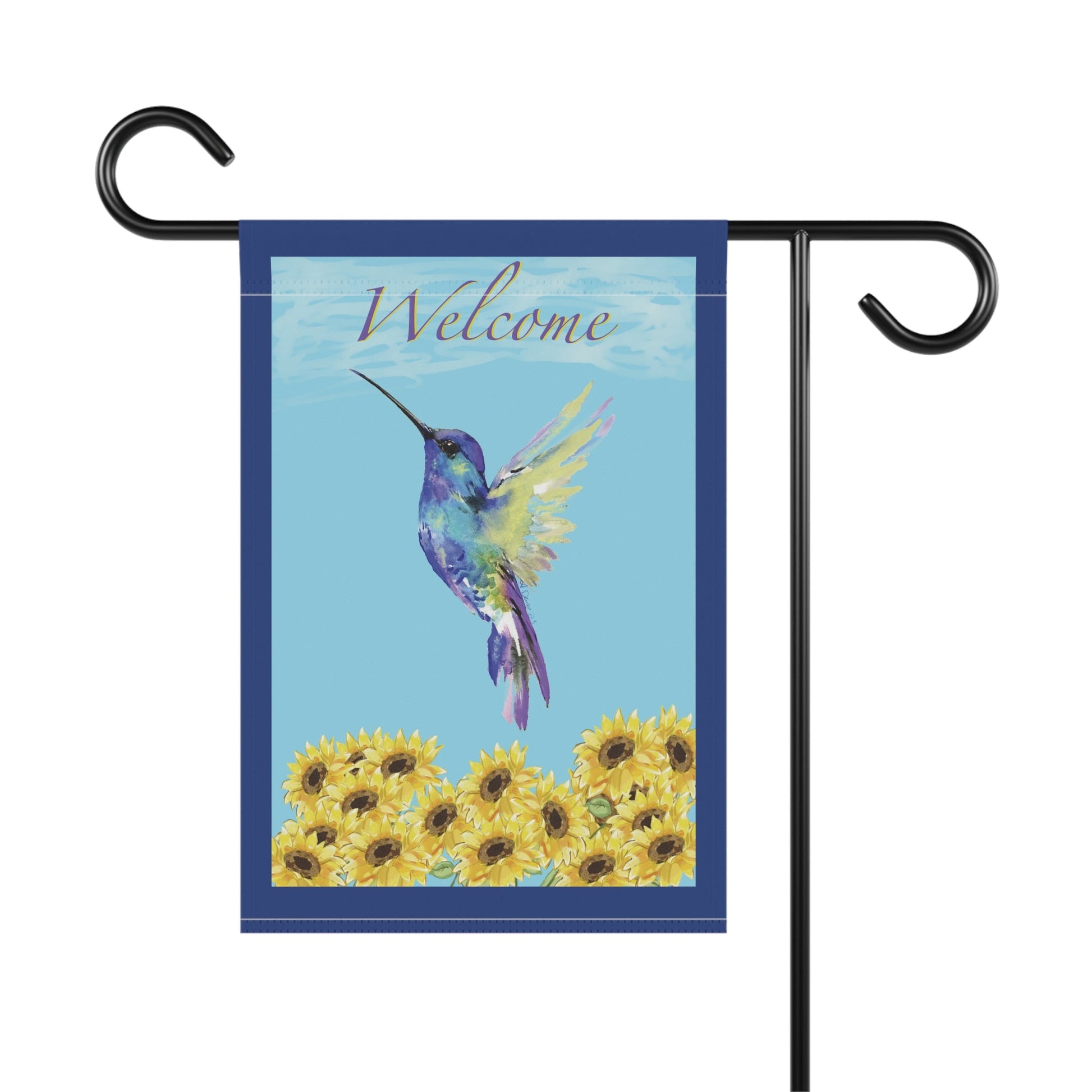 “Flossie” Hummingbird Garden & House Banner - Blue Cava