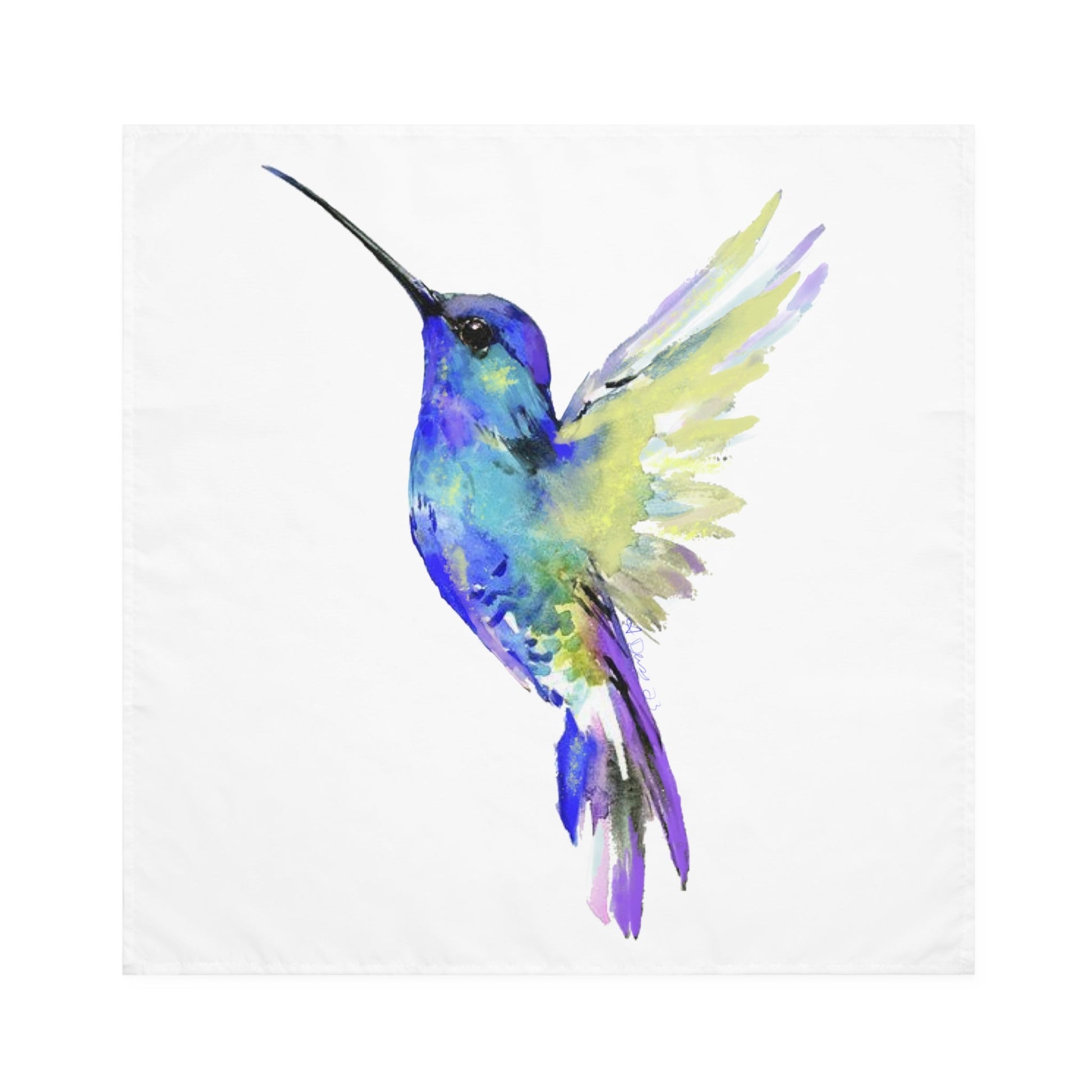 “Flossie” Hummingbird Napkins (Set of 4) - Blue Cava
