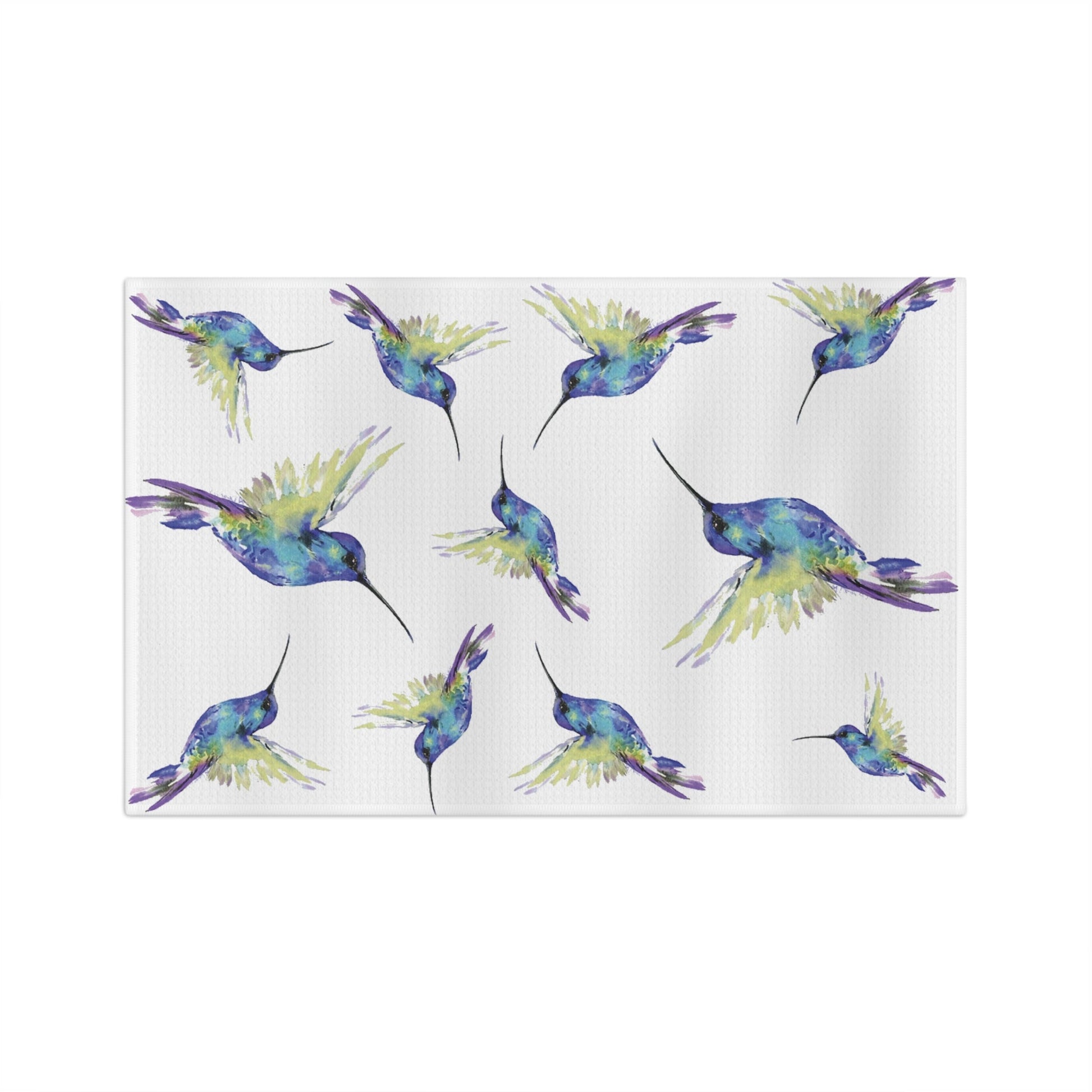“Flossie” Hummingbirds Microfiber Towel - Blue Cava