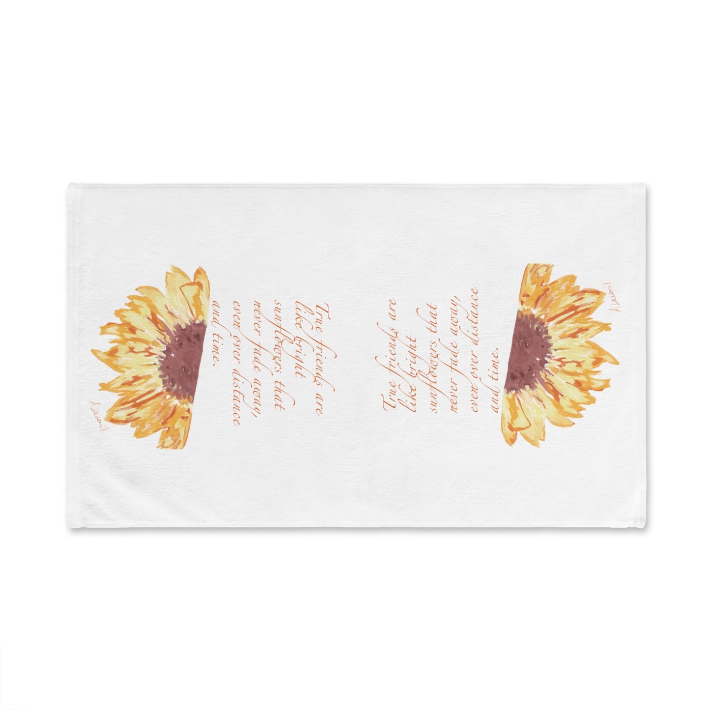Friendship Sunflower Hand Towel - Blue Cava