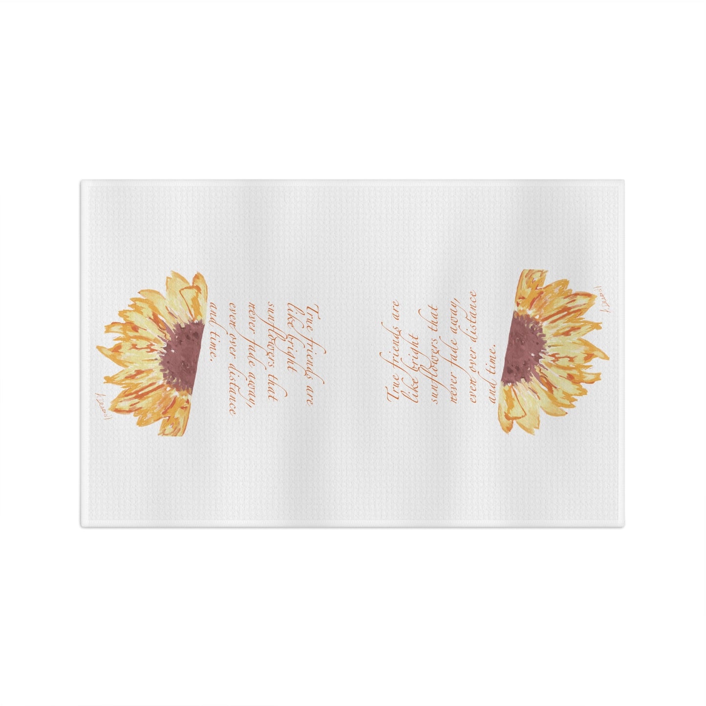 Friendship Sunflower Microfiber Waffle Towel - Blue Cava