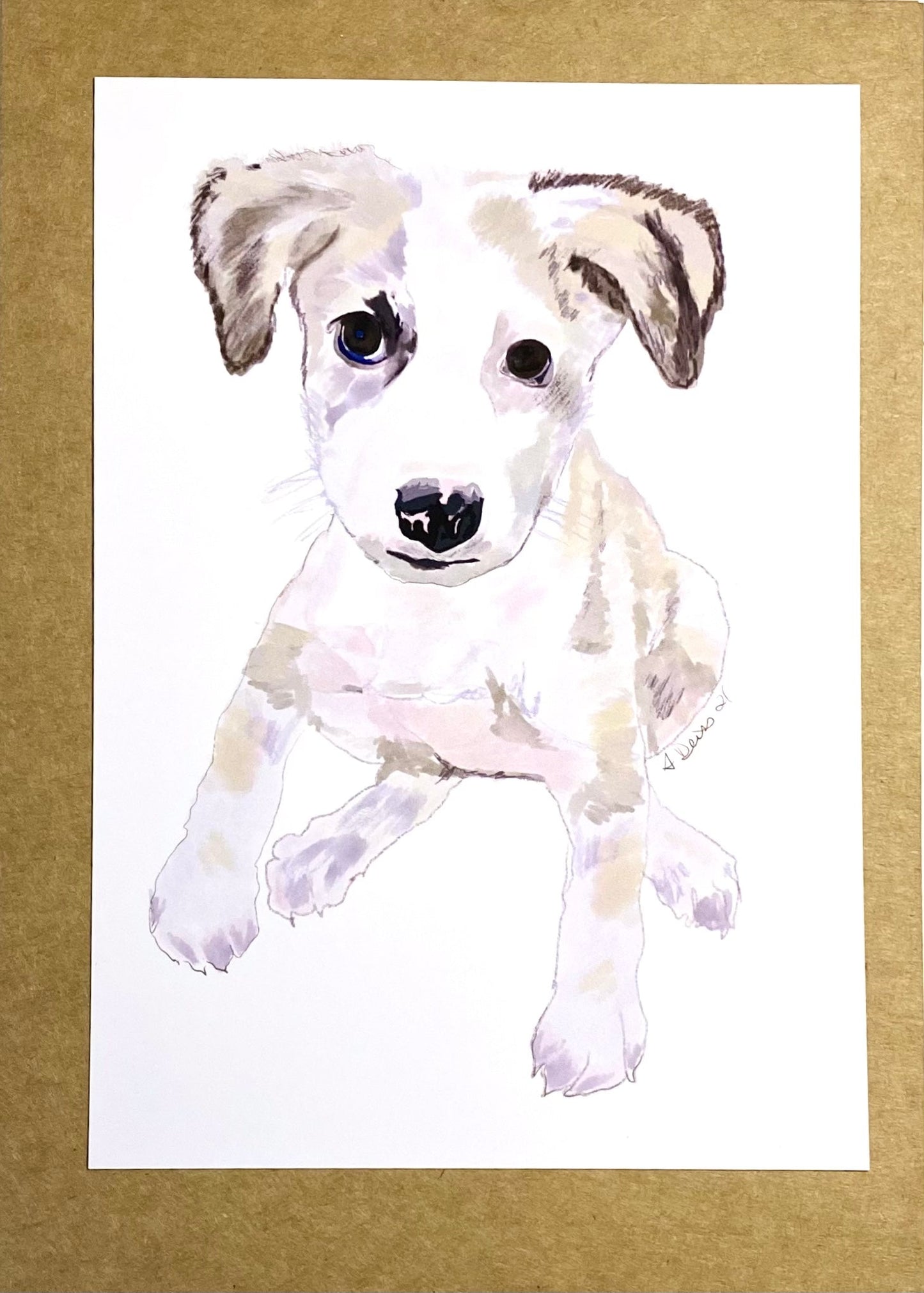 “Fritz” Puppy greeting Card (Two colors available) - Blue Cava