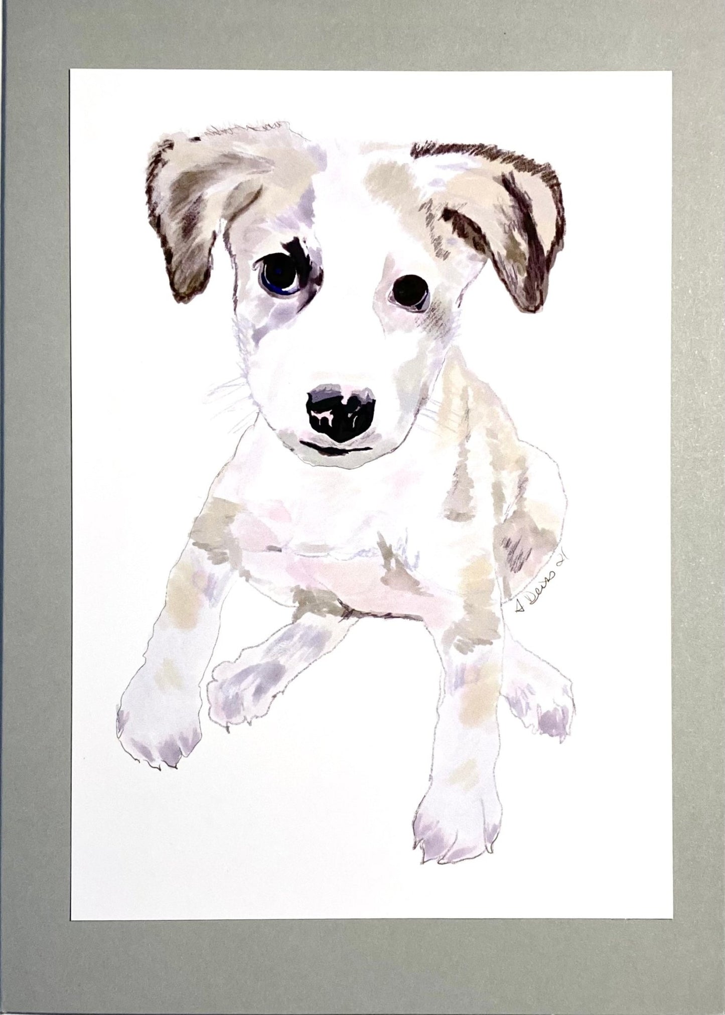 “Fritz” Puppy greeting Card (Two colors available) - Blue Cava