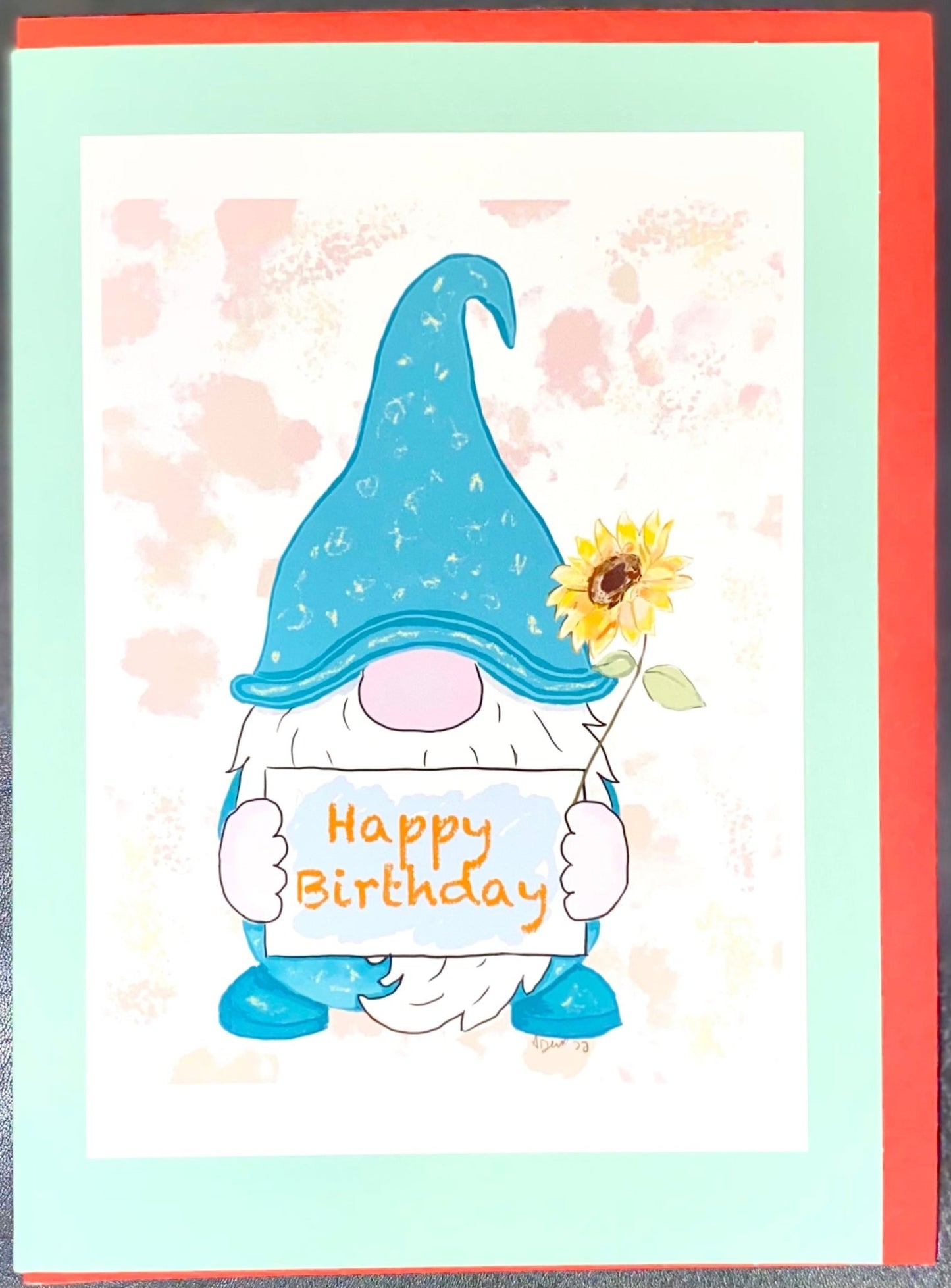 Gnome Birthday Greeting card - Blue Cava