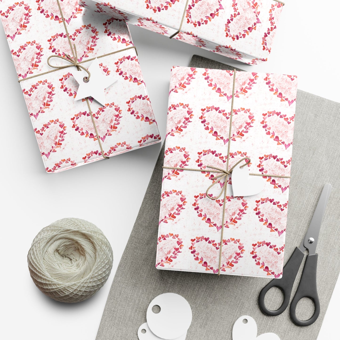 Heart of Hearts Gift Wrap Papers - Blue Cava
