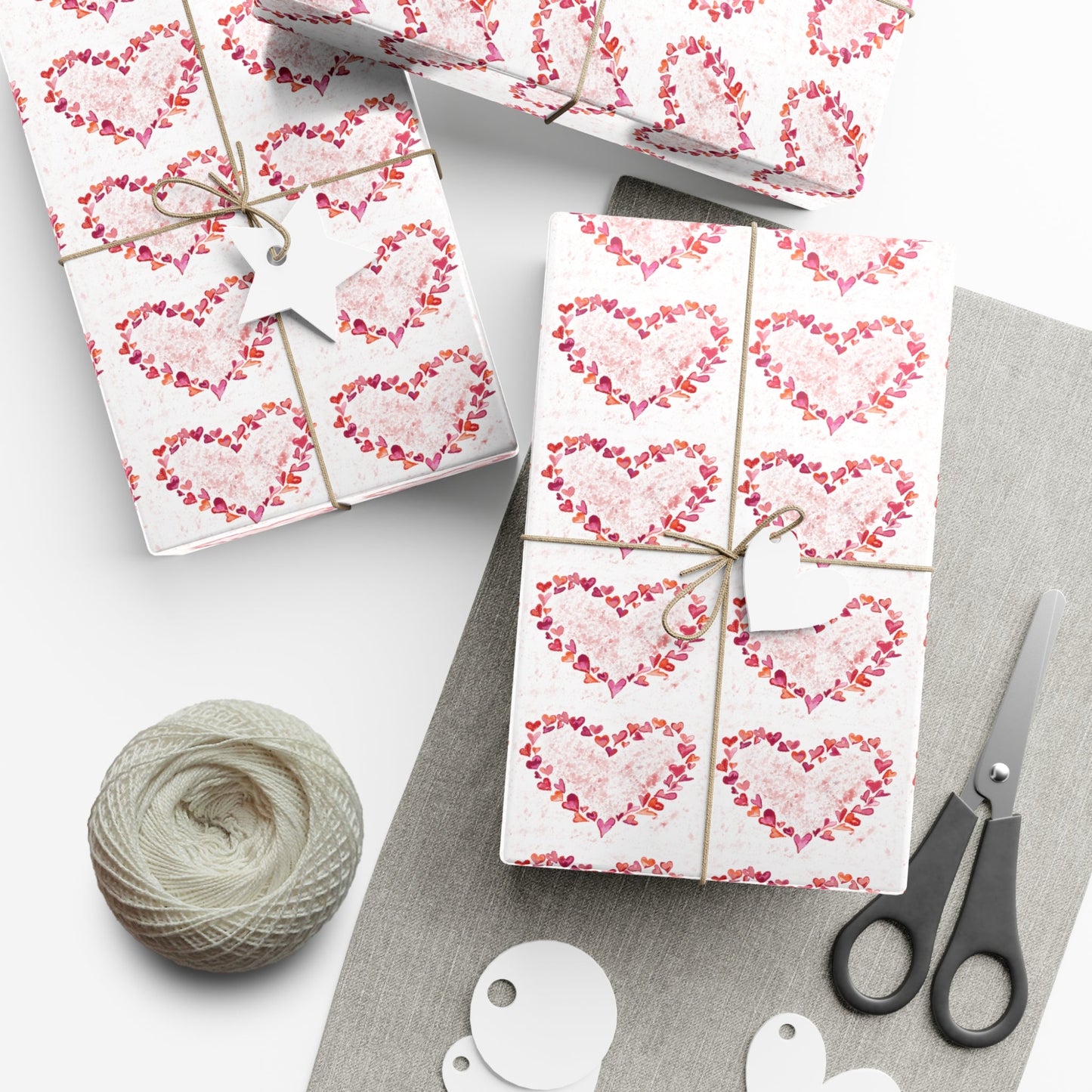 Heart of Hearts Gift Wrap Papers - Blue Cava