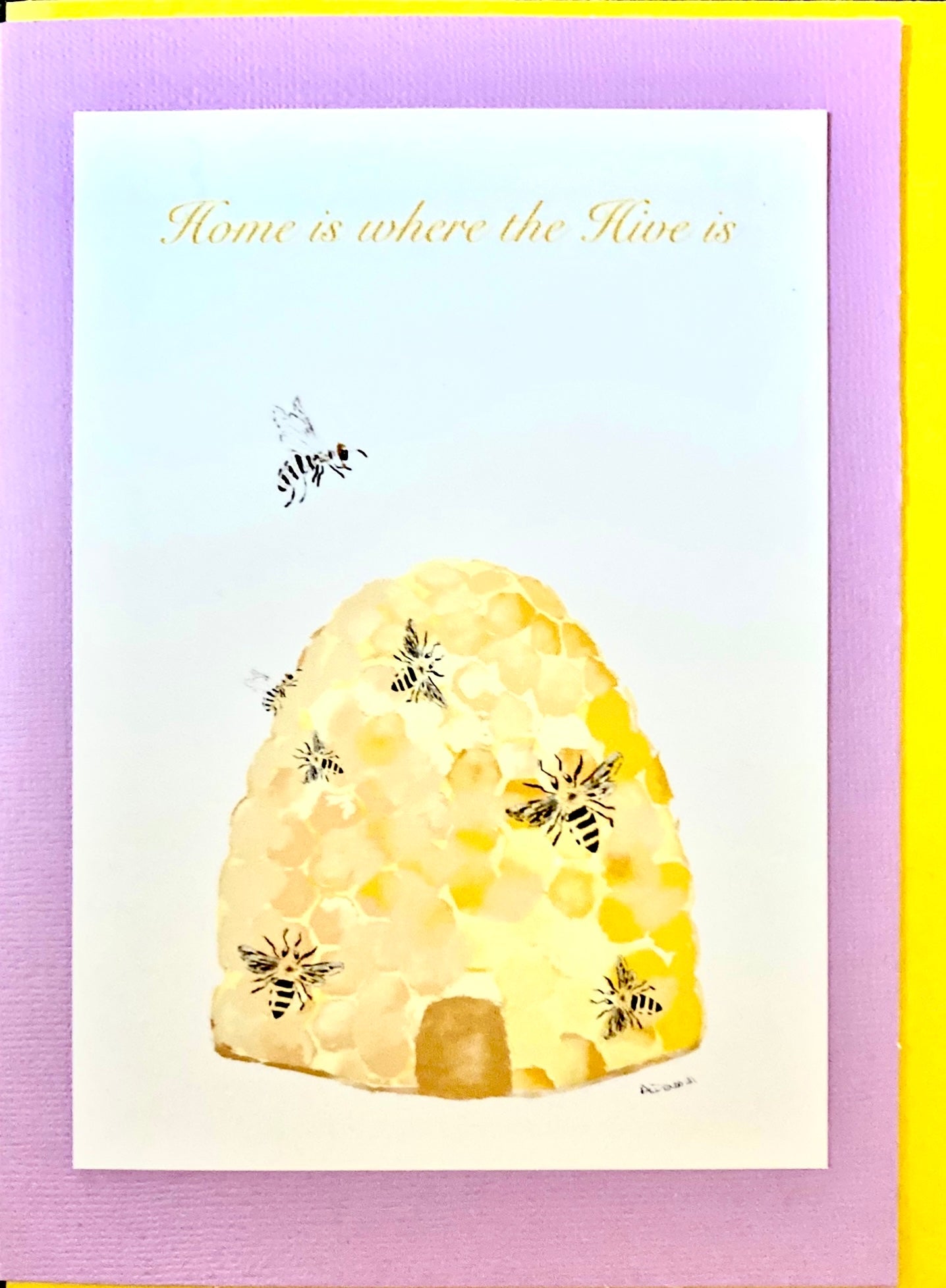 Home is where the Hive Is Greeting cards - Blue Cava