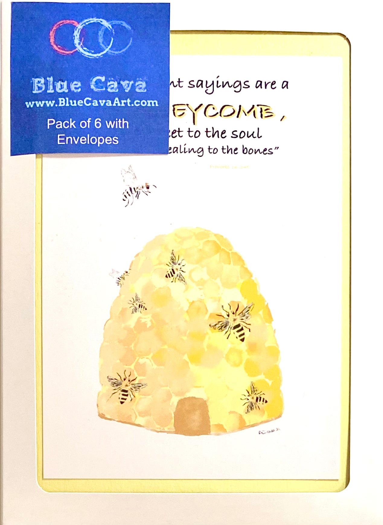 Honeycomb Greeting cards (multiple colors available) - Blue Cava