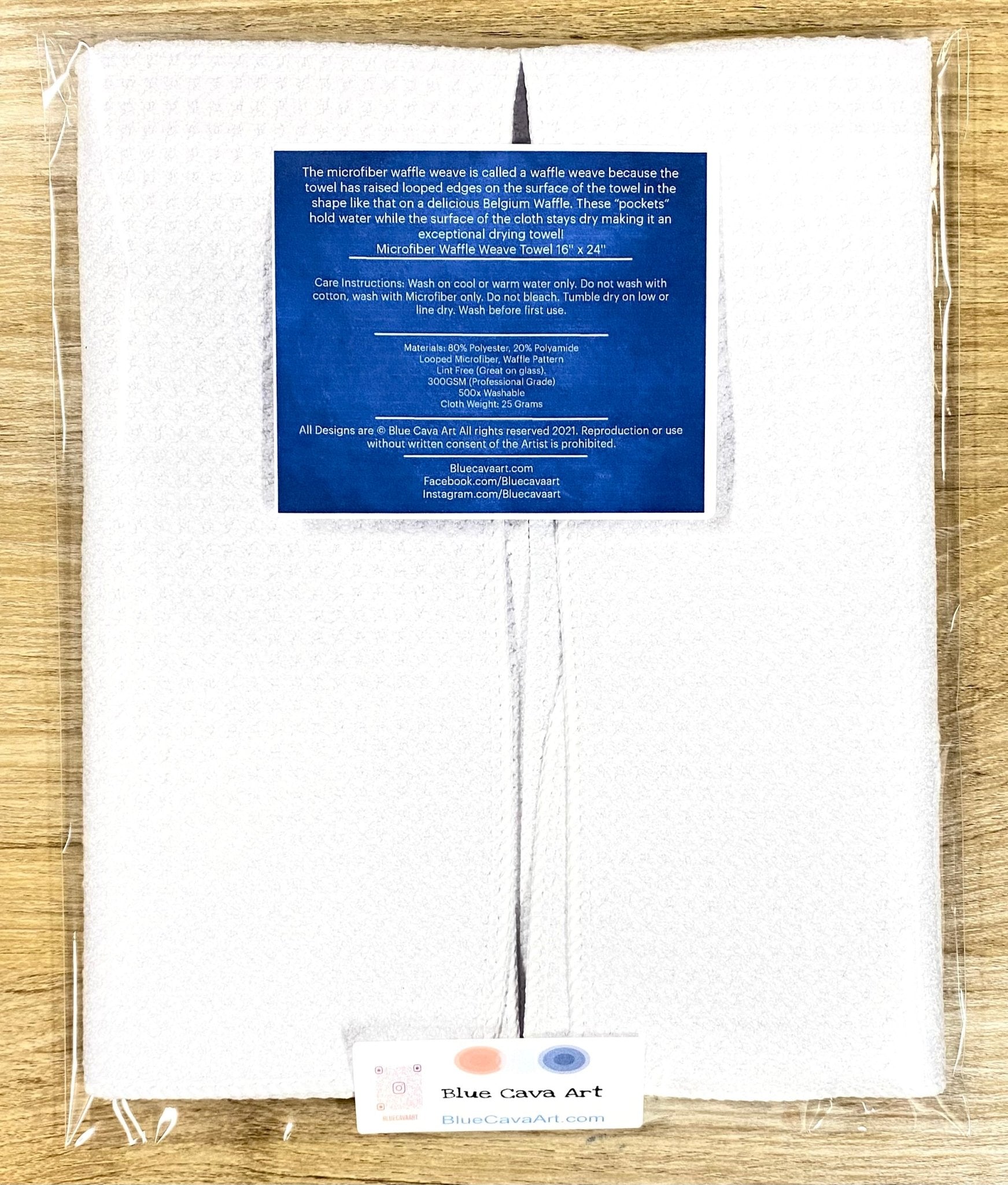 Honeycomb Microfiber Waffle Towel - Blue Cava