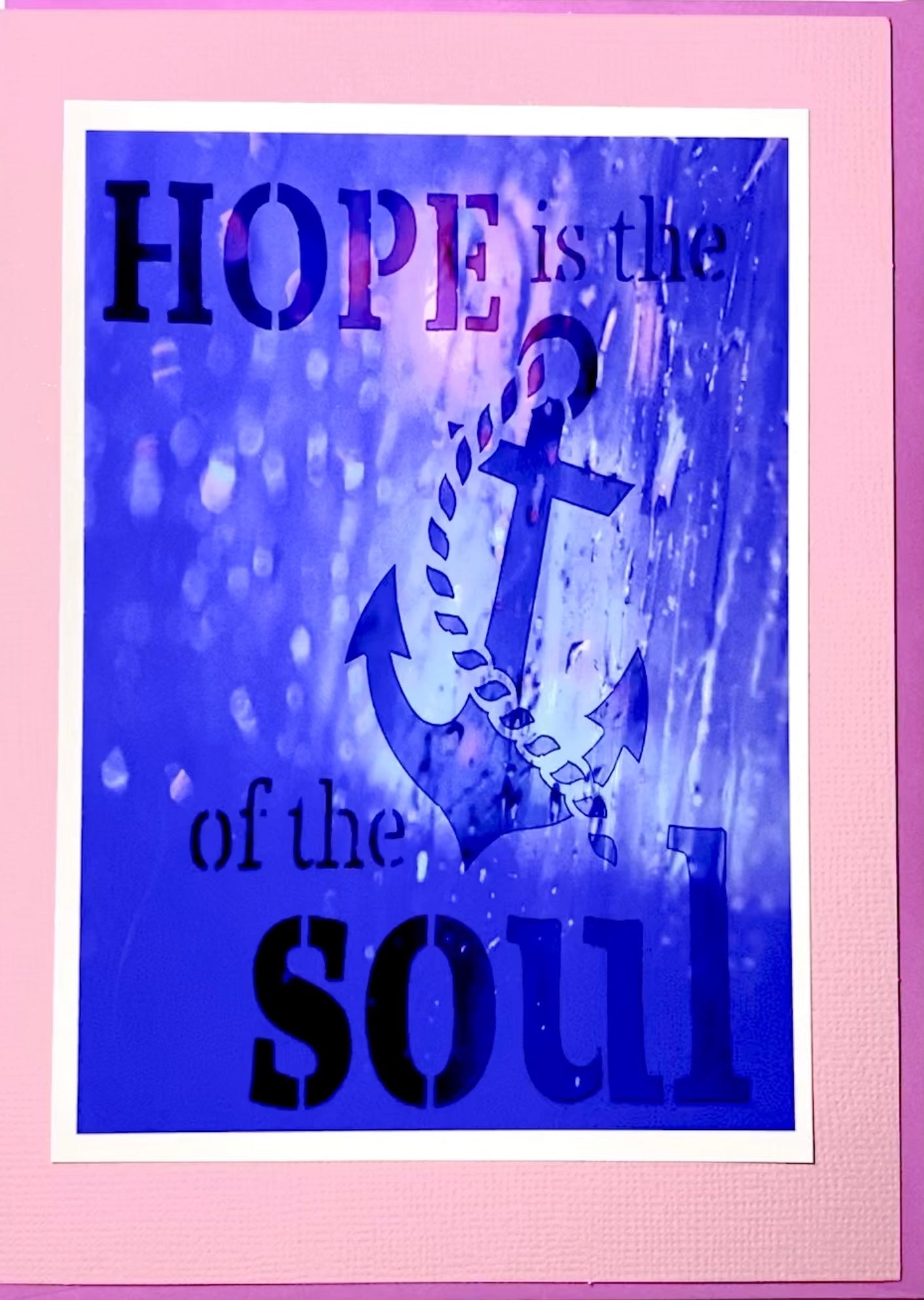 Hope Anchors the Soul Greeting Card - Blue Cava