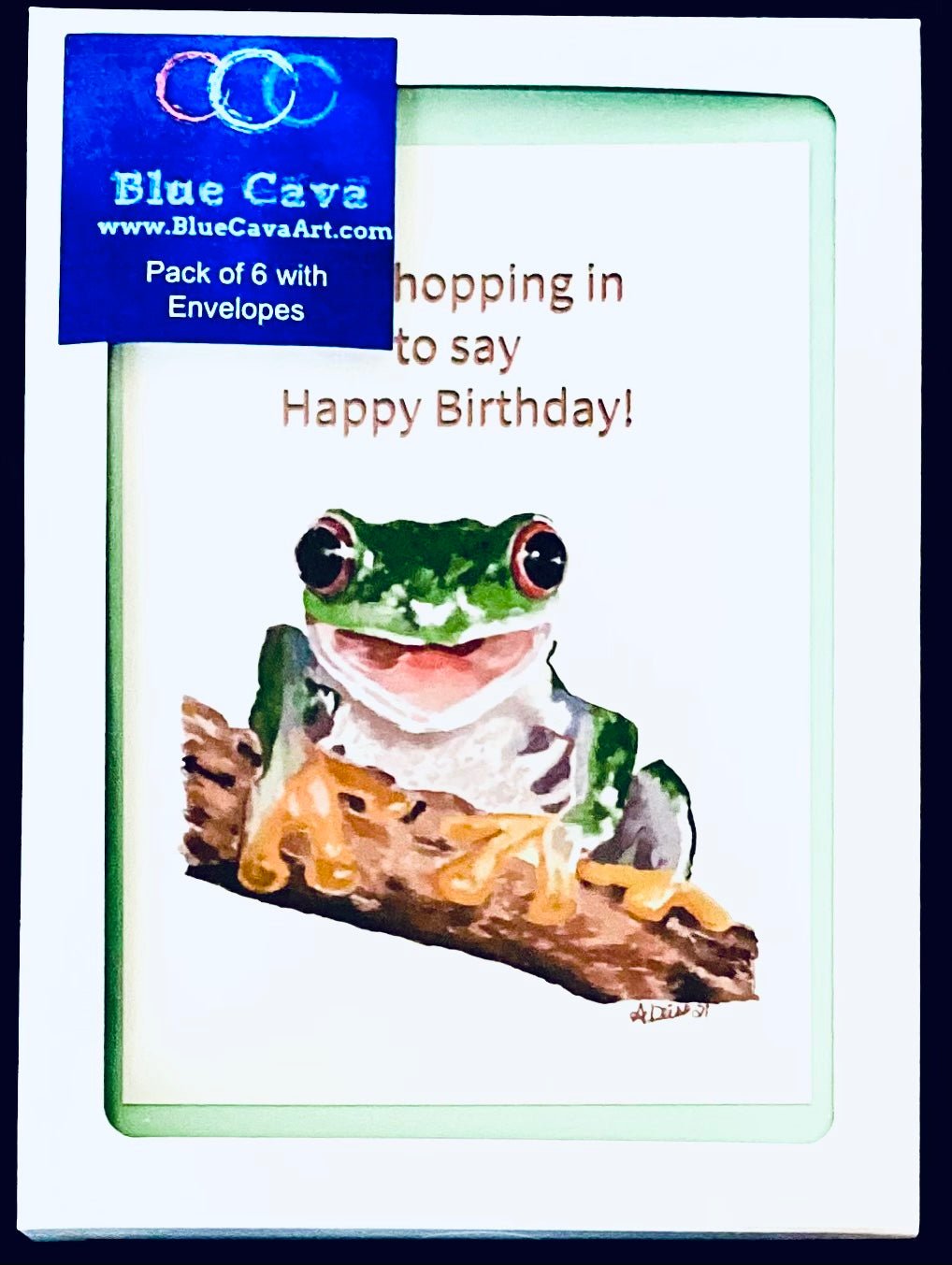 Hopping in Birthday Greeting card (Three colors available) - Blue Cava