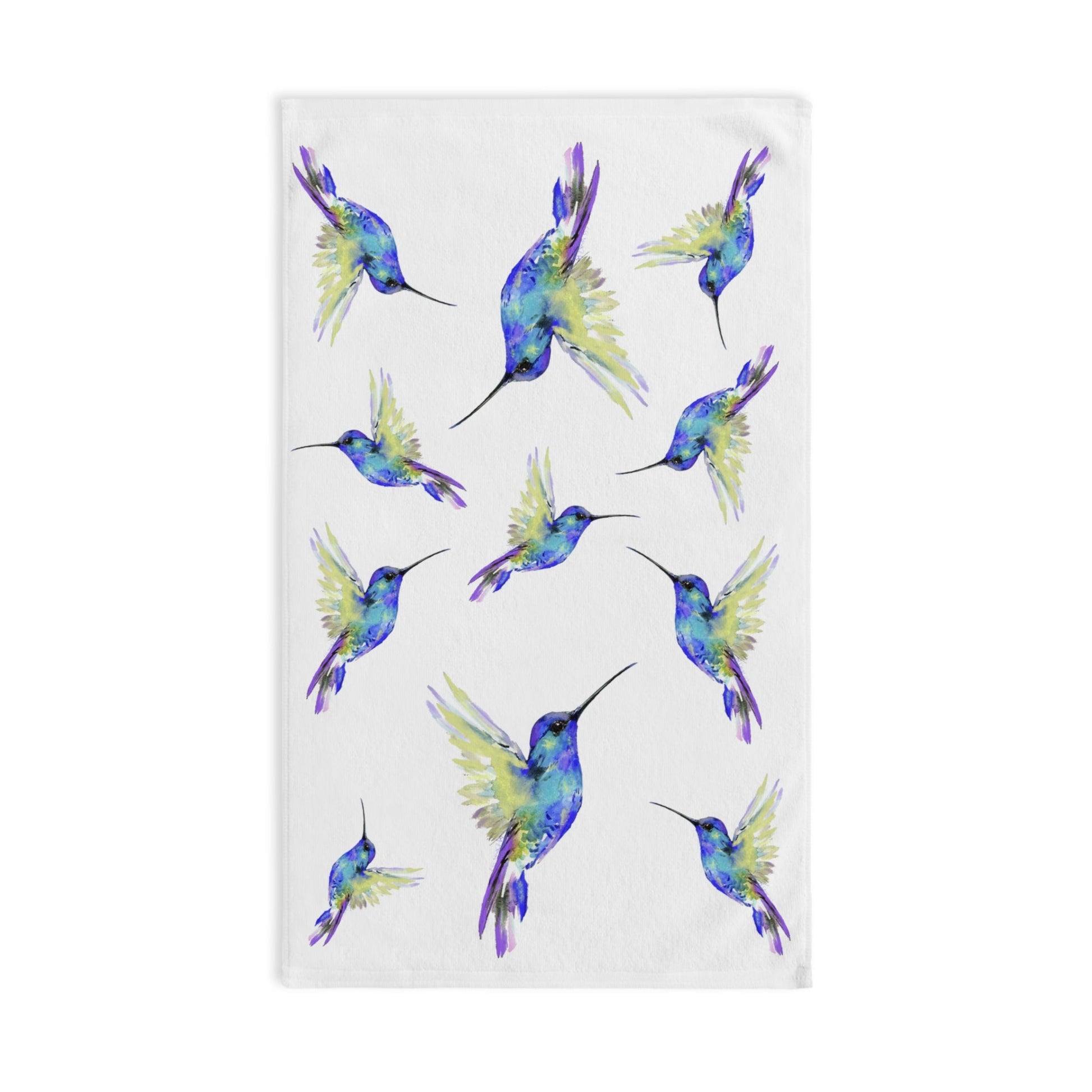 Hummingbird Hand Towel (Poly/Cotton) - Blue Cava