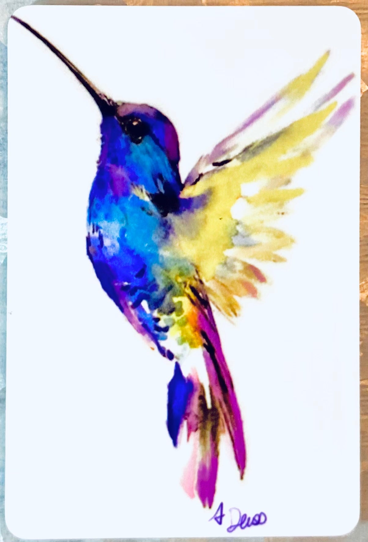 Hummingbird Magnet - Blue Cava