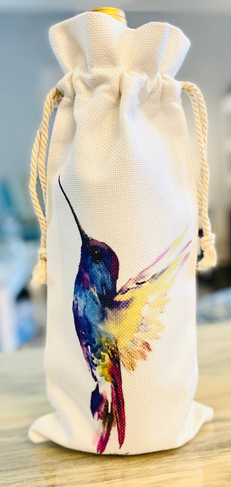 Hummingbird Wine Bag - Blue Cava