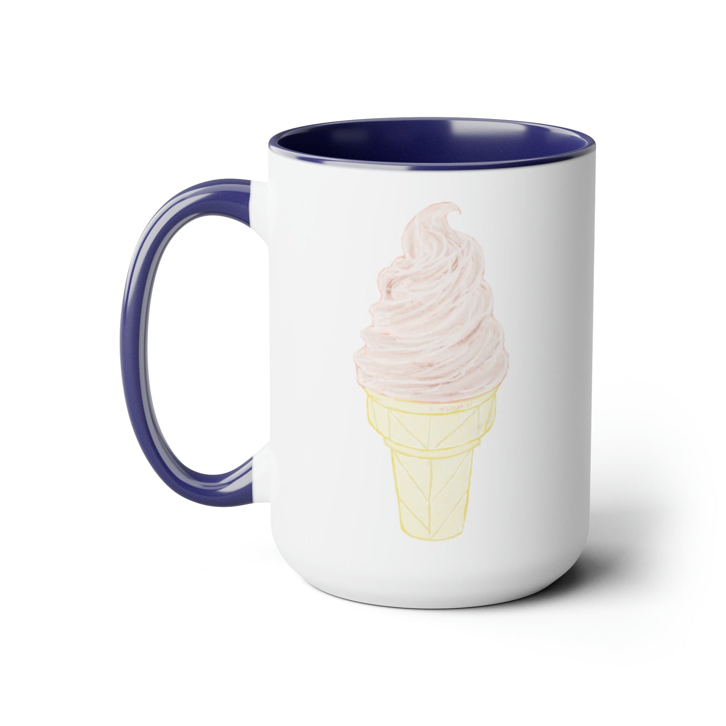 Ice Cream Two-Tone Coffee Mugs, 15oz - Blue Cava