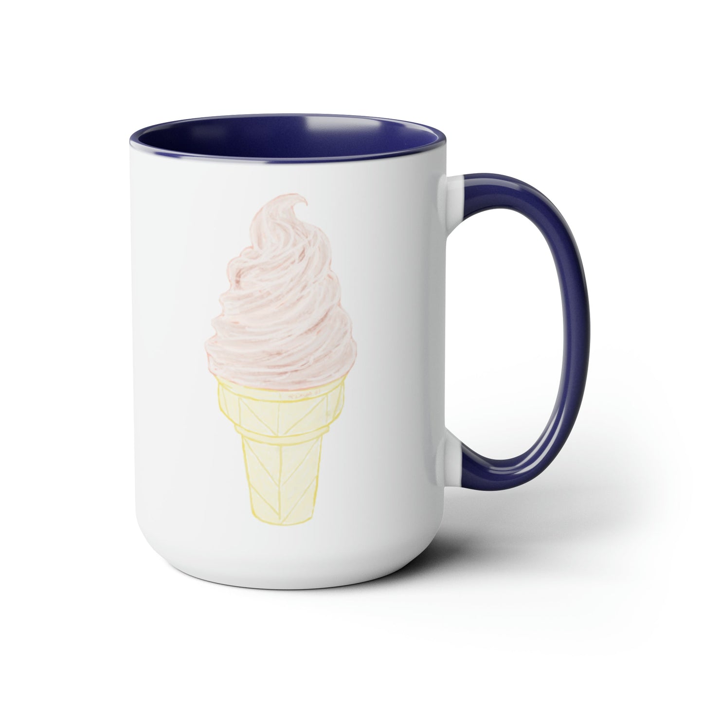 Ice Cream Two-Tone Coffee Mugs, 15oz - Blue Cava