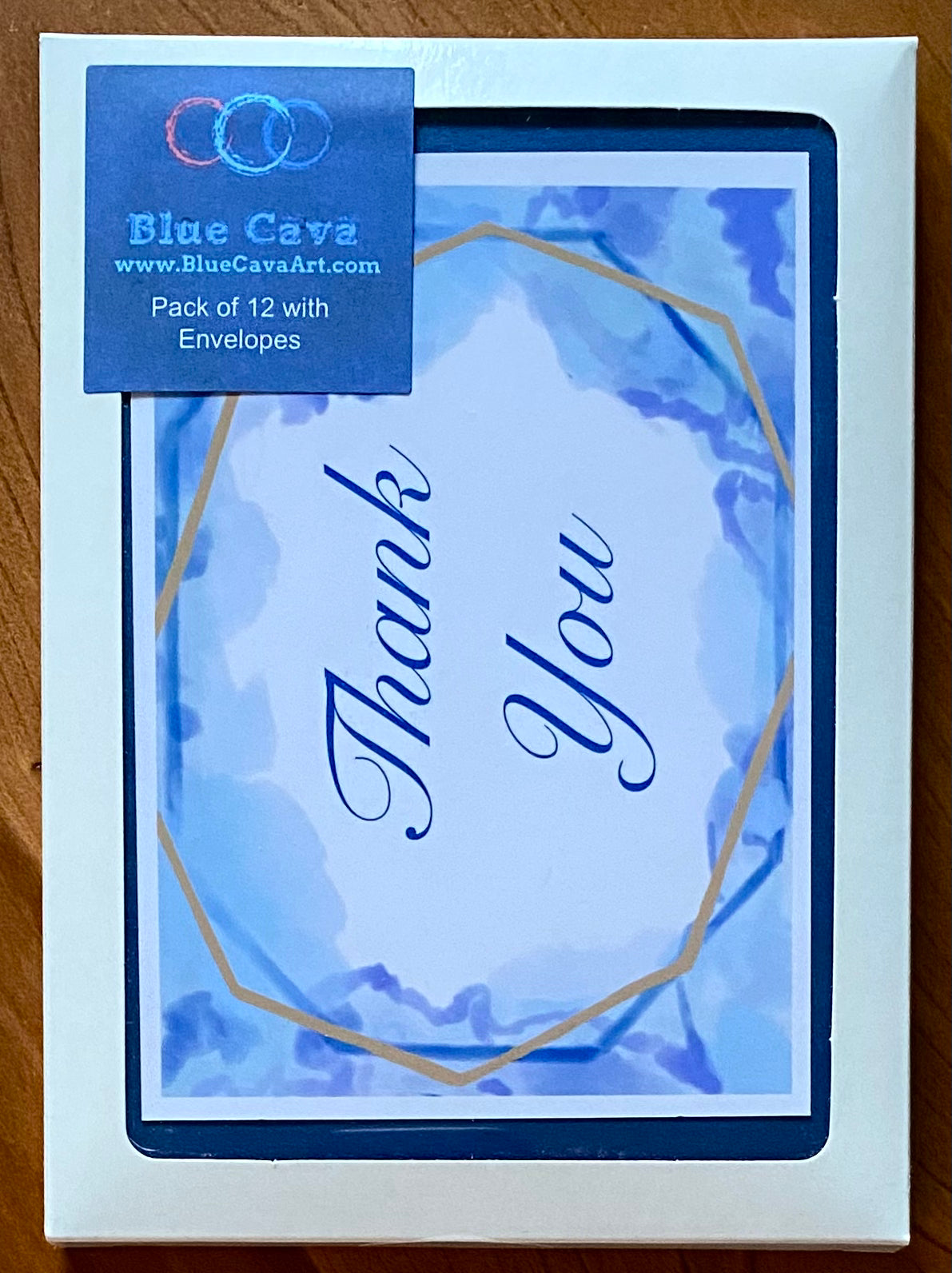 Thank you Greeting Card - Blue Cava