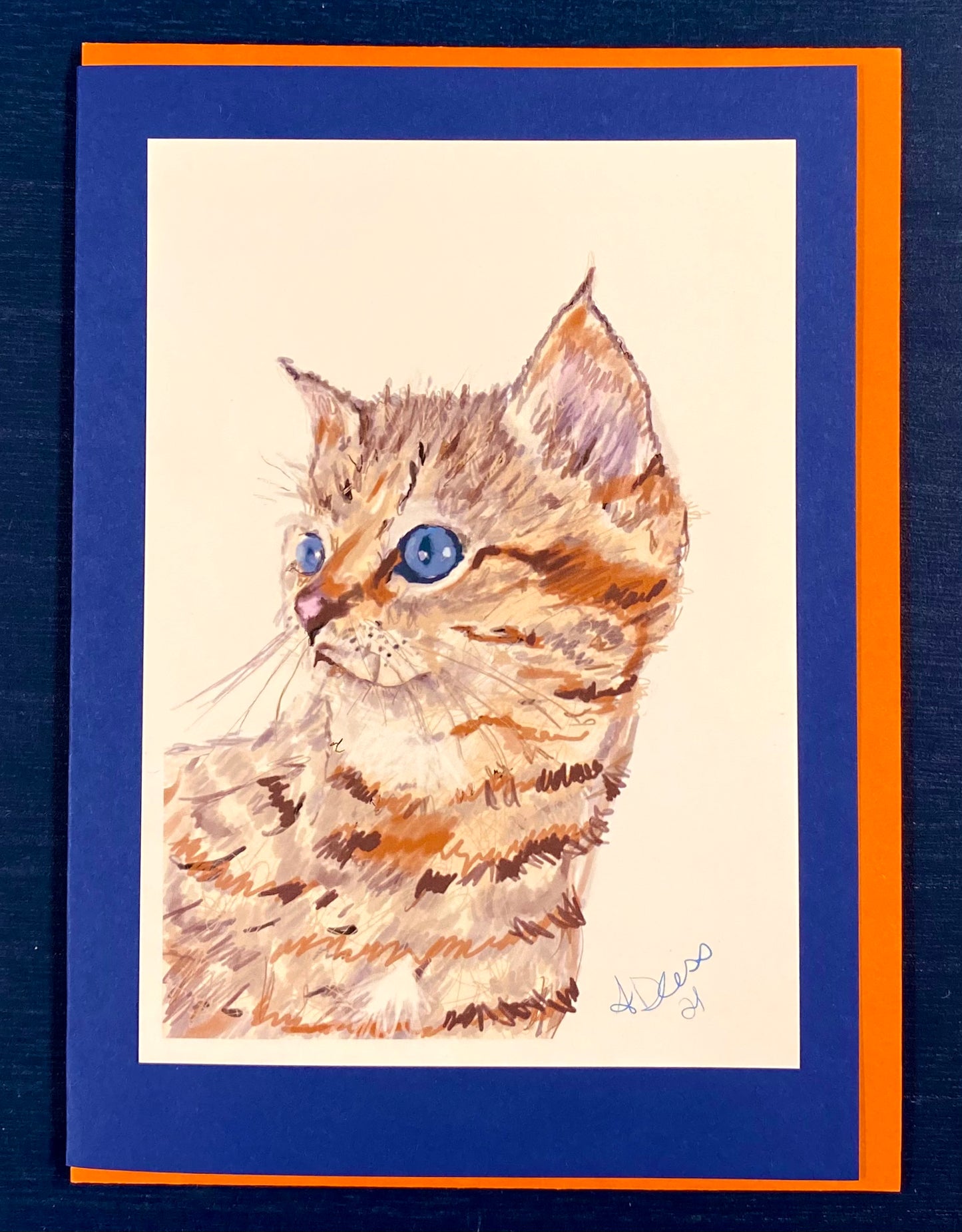 Kitten Greeting card - Blue Cava
