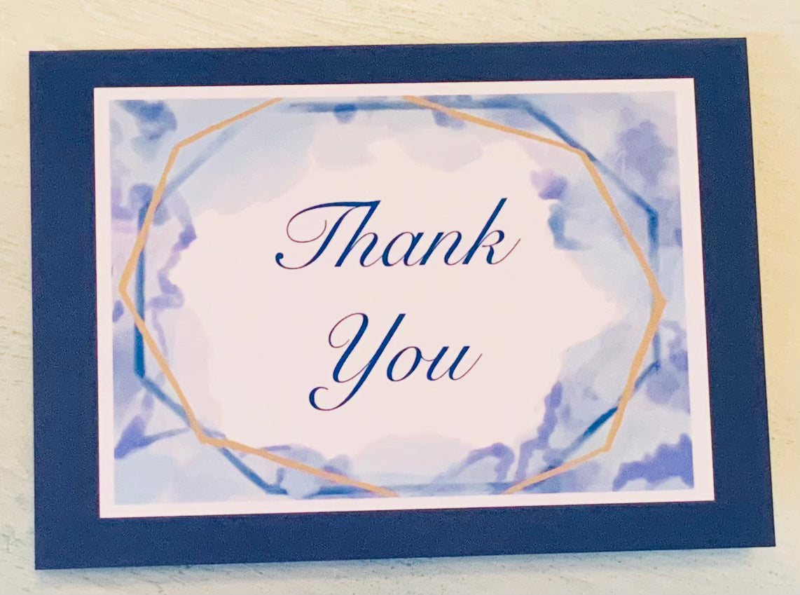 Thank you Greeting Card - Blue Cava