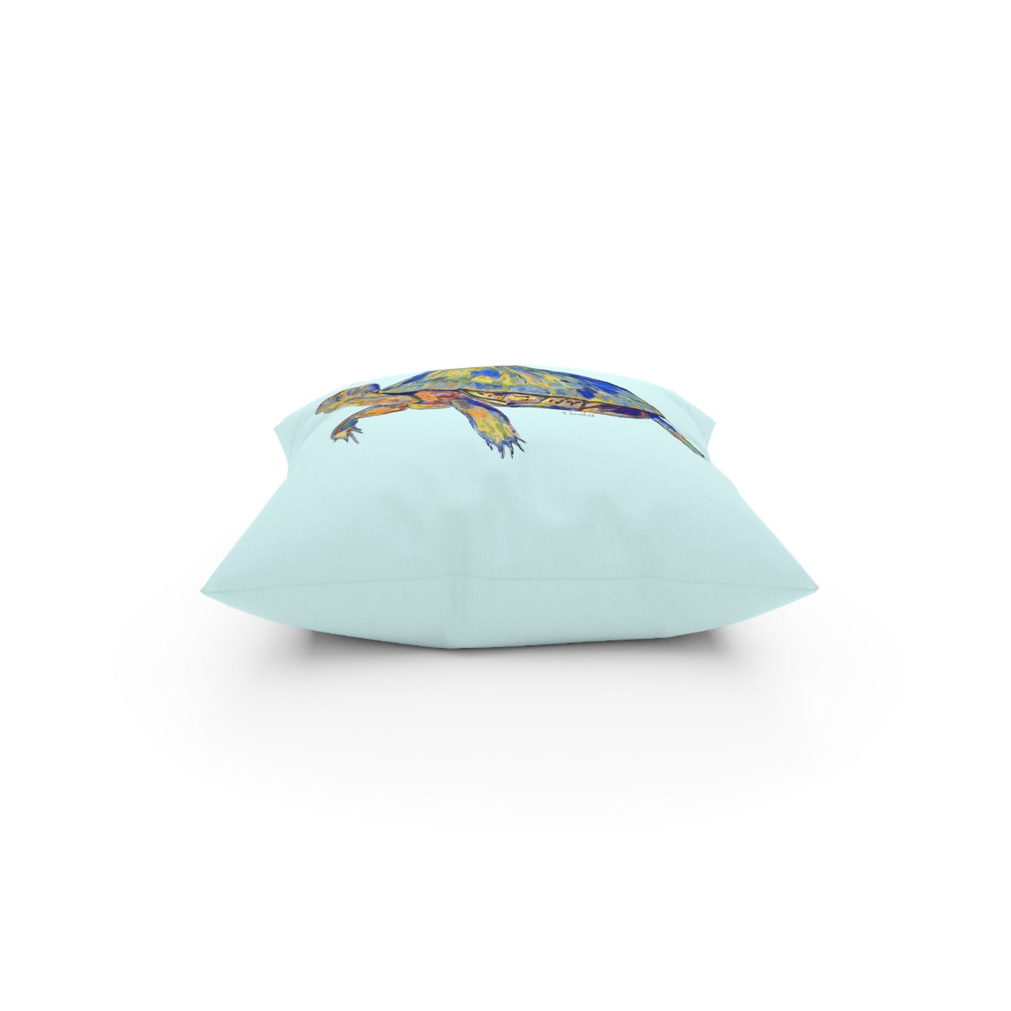 “Isaac” Sea Turtle Broadcloth Pillow - Blue Cava