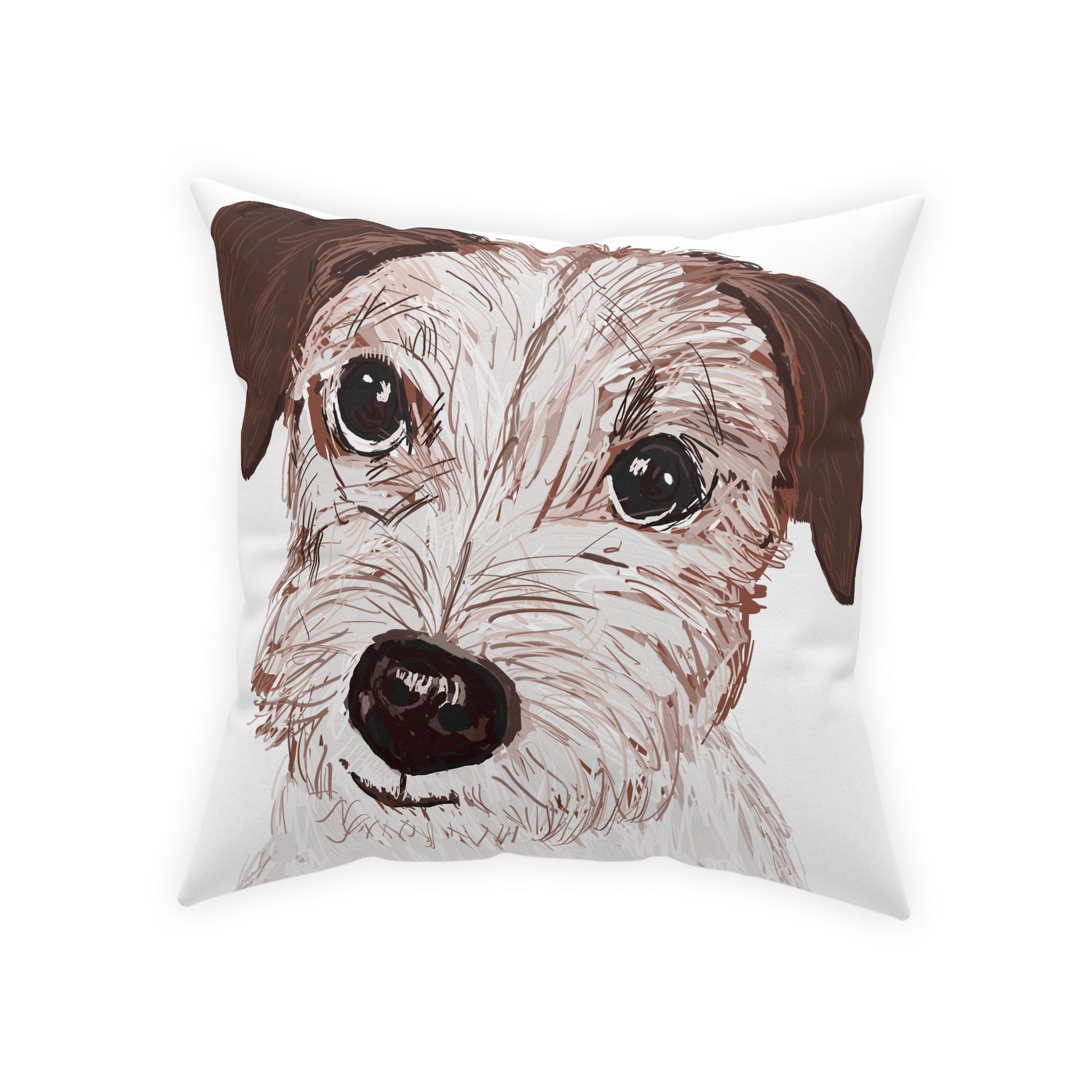 Jack Russell Broadcloth Pillow - Blue Cava