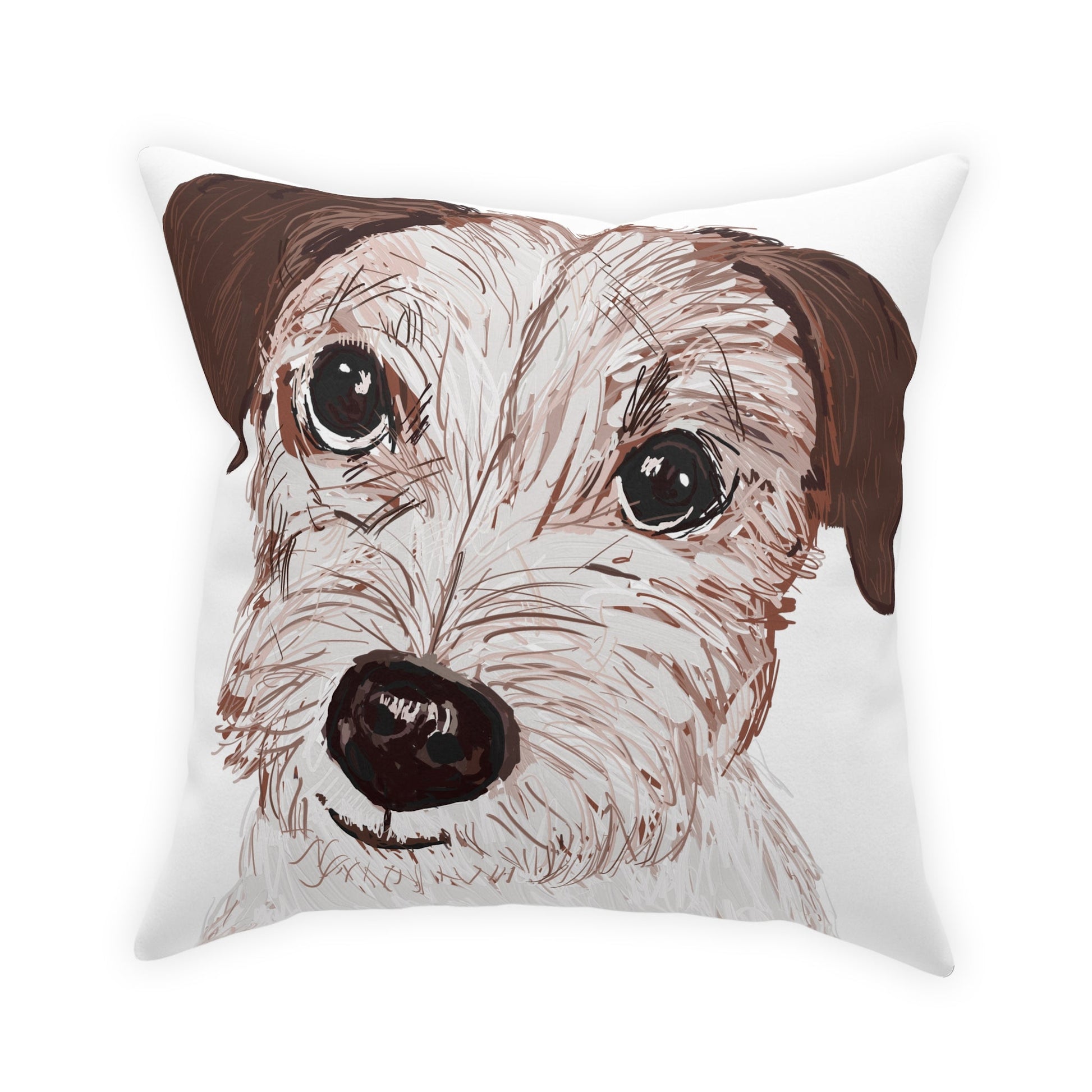 Jack Russell Broadcloth Pillow - Blue Cava