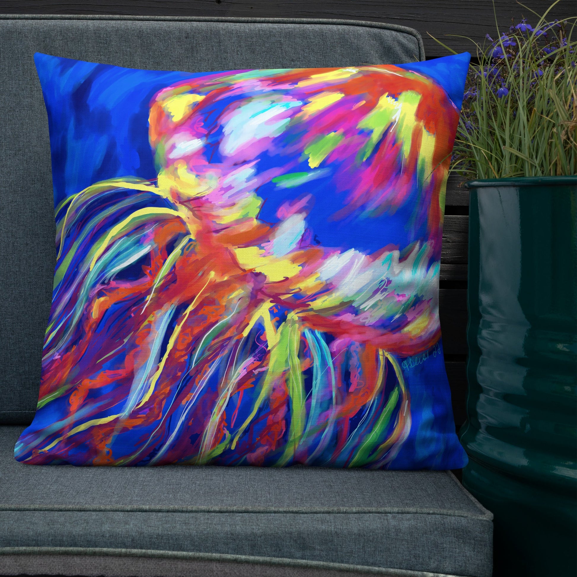 Jellyfish Premium Pillow - Blue Cava