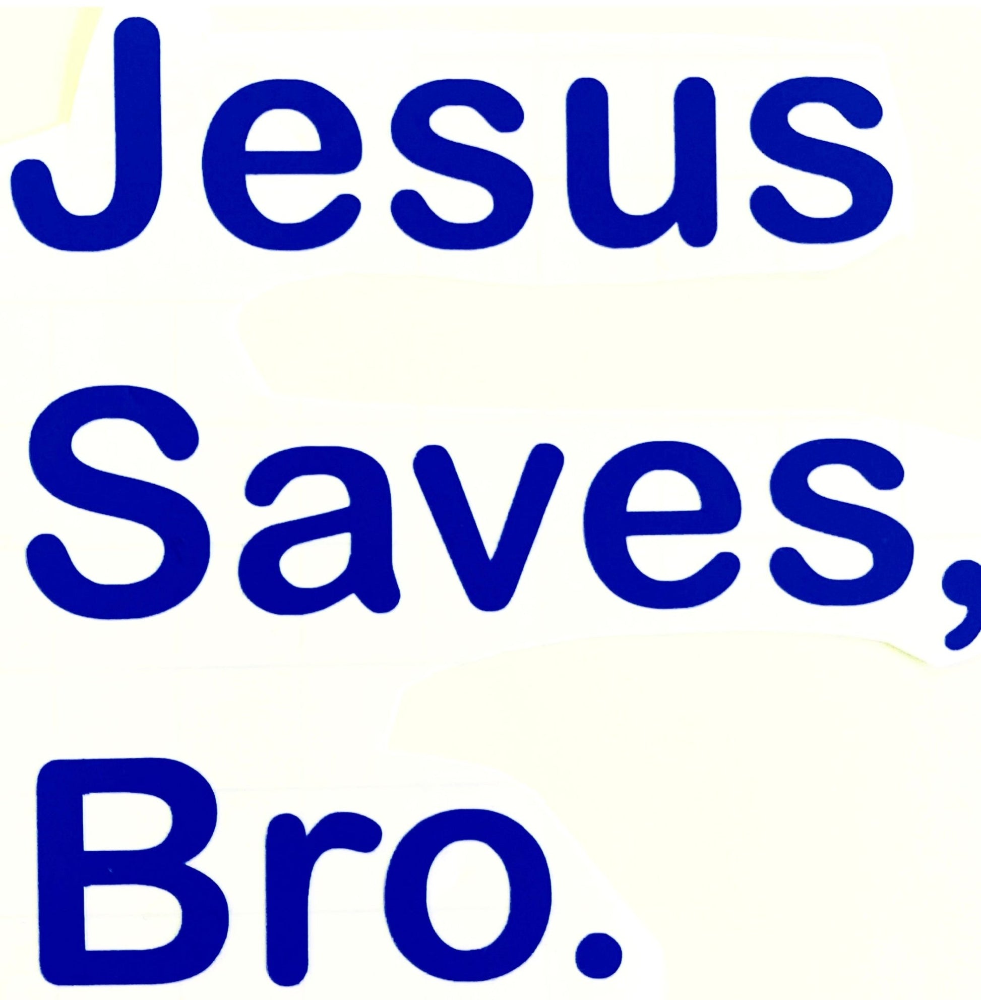 Jesus Saves, Bro Car Decal - Blue Cava