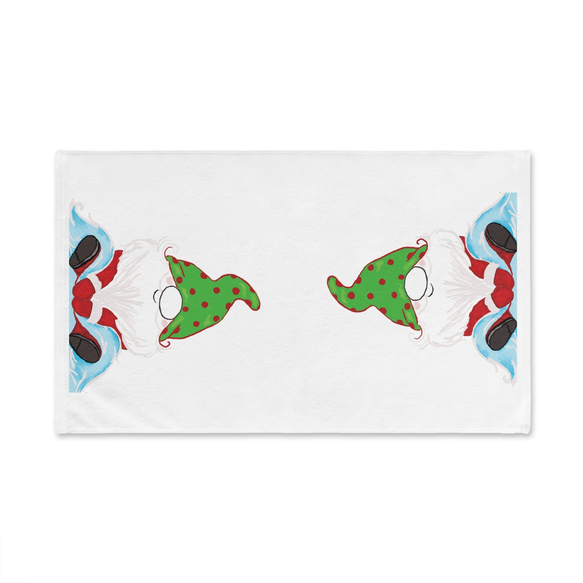 “Jingles” Christmas Gnome Hand Towel (Poly/Cotton) - Blue Cava