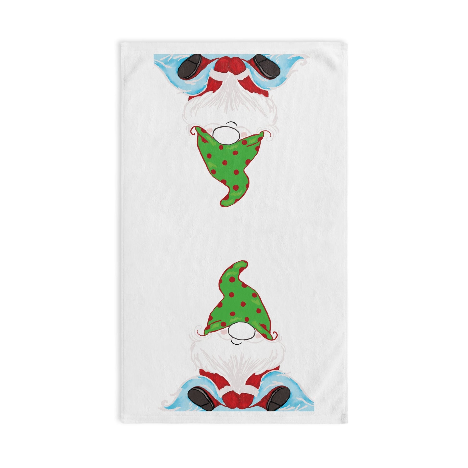 “Jingles” Christmas Gnome Hand Towel (Poly/Cotton) - Blue Cava