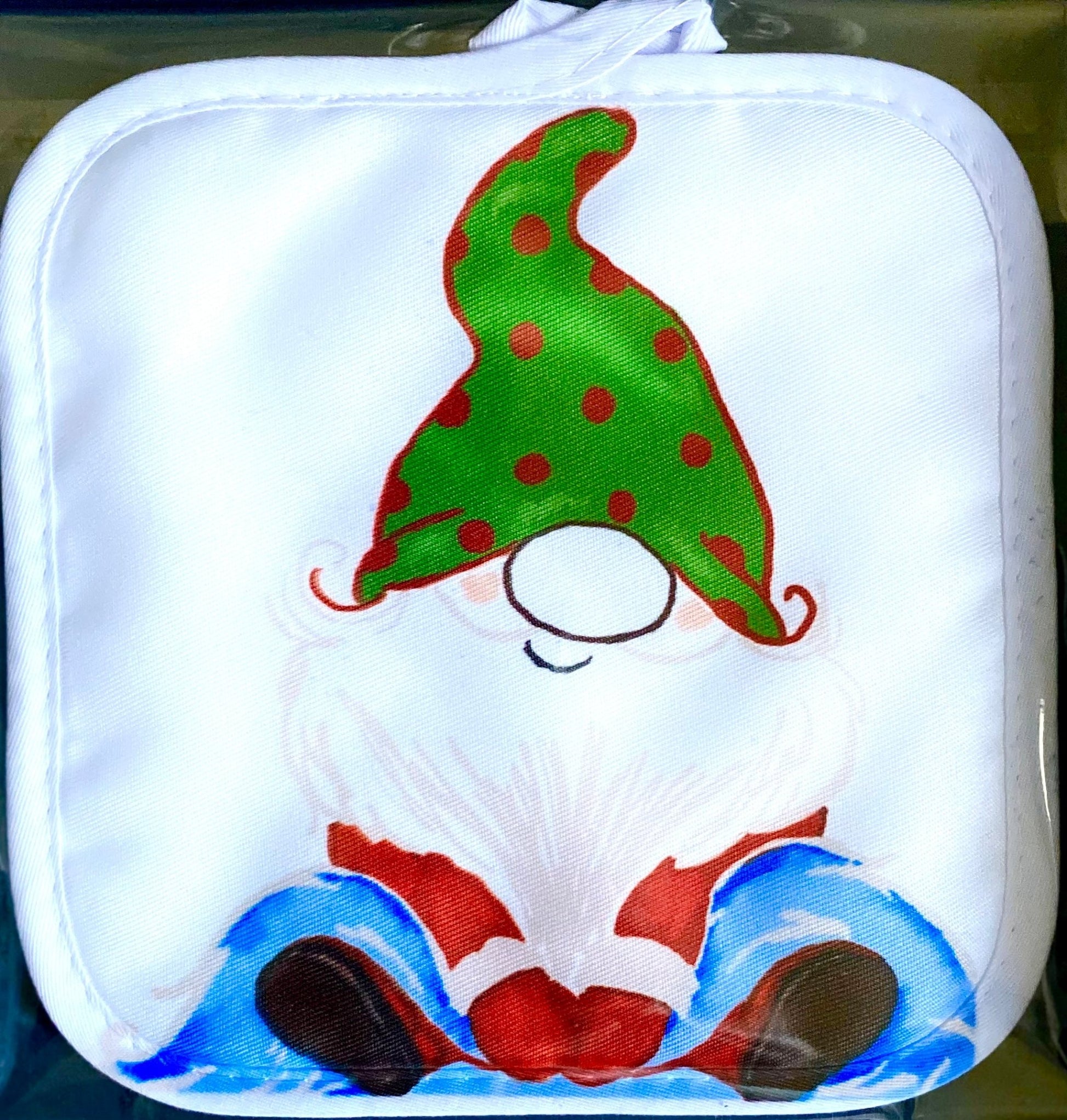 “Jingles” Christmas Gnome Pot Holder - Blue Cava
