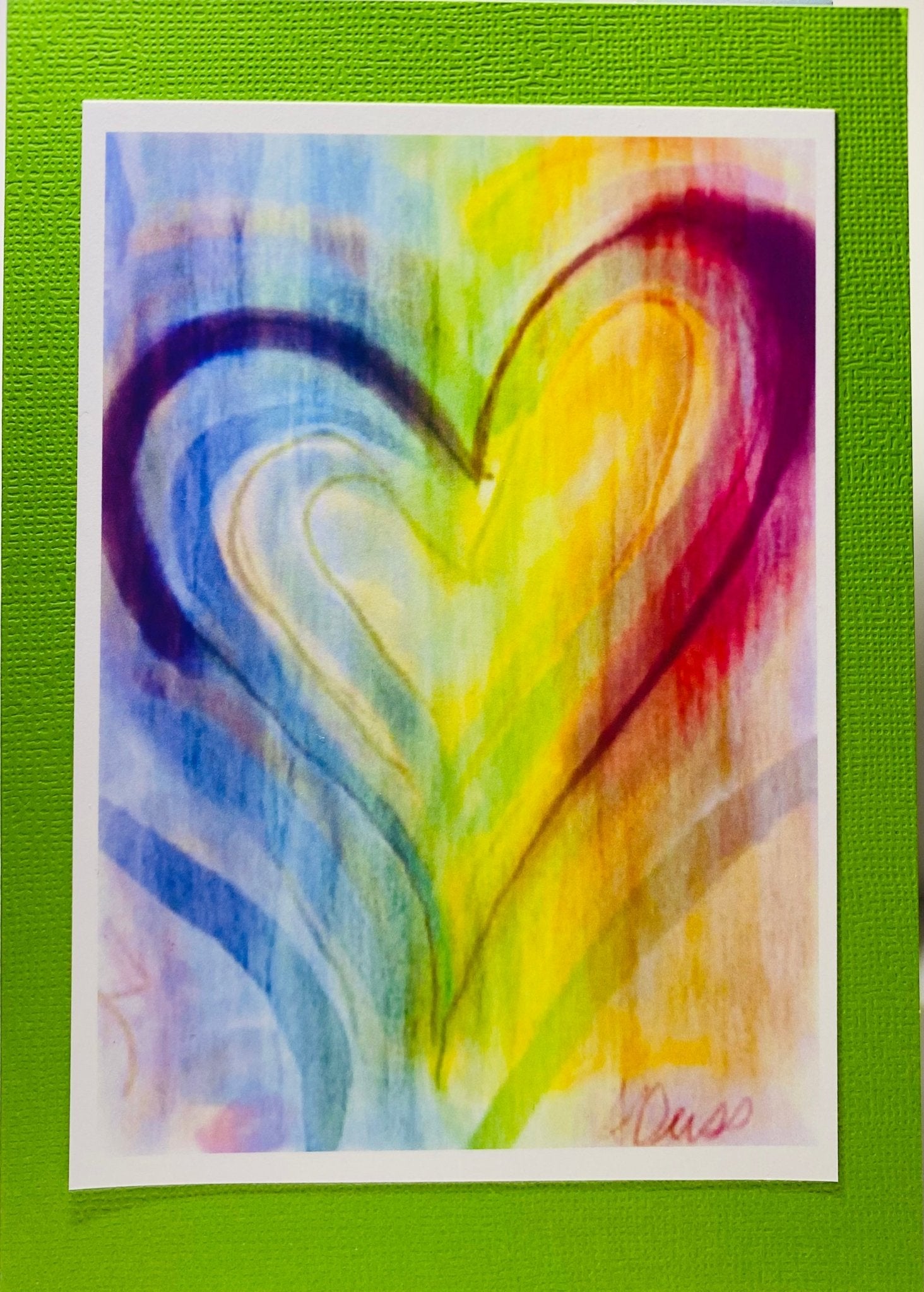 “Kris” Watercolor Heart Greeting Card (Multiple colors available) - Blue Cava