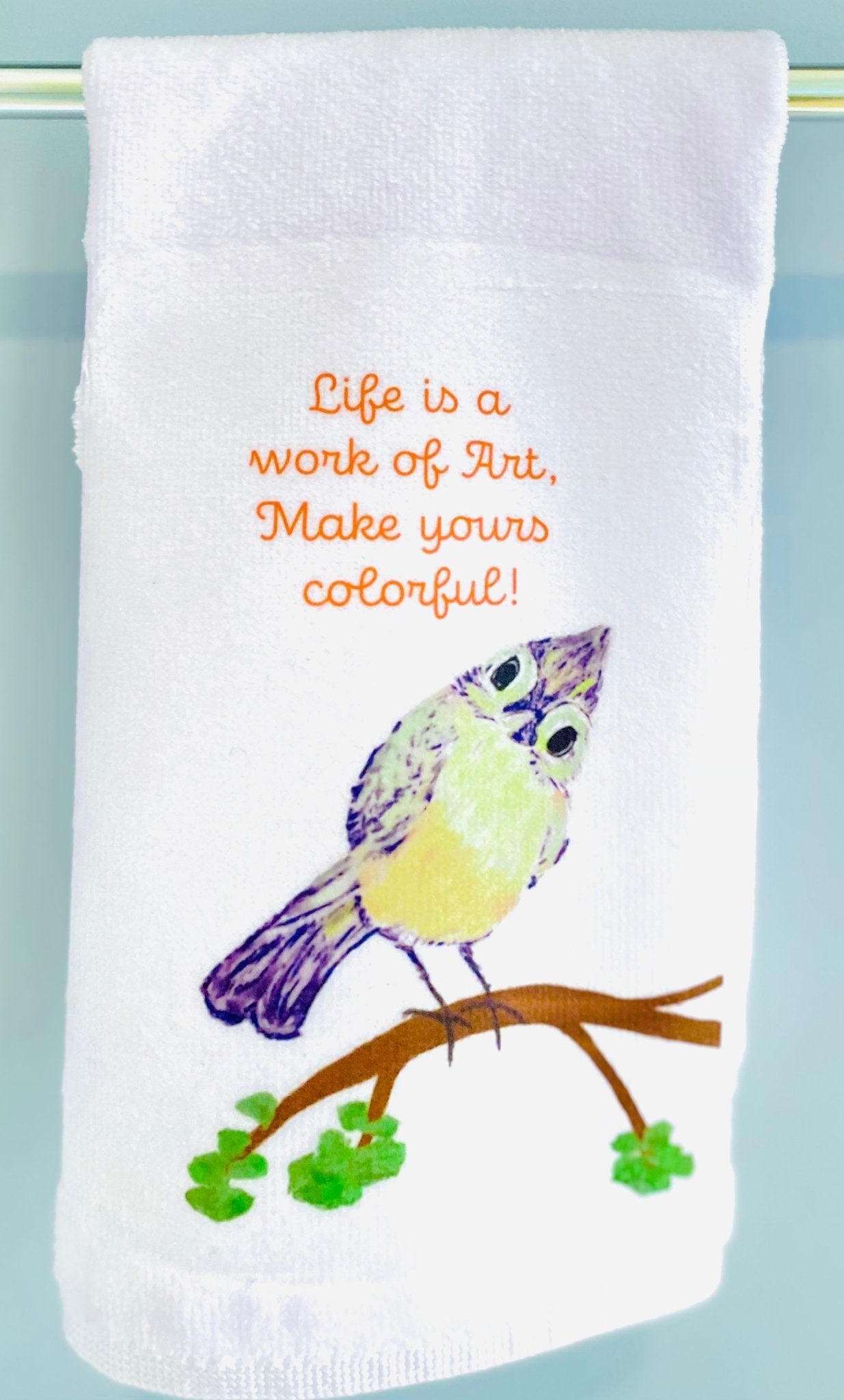 Life is Art Tea Towel (Poly/ Cotton) - Blue Cava