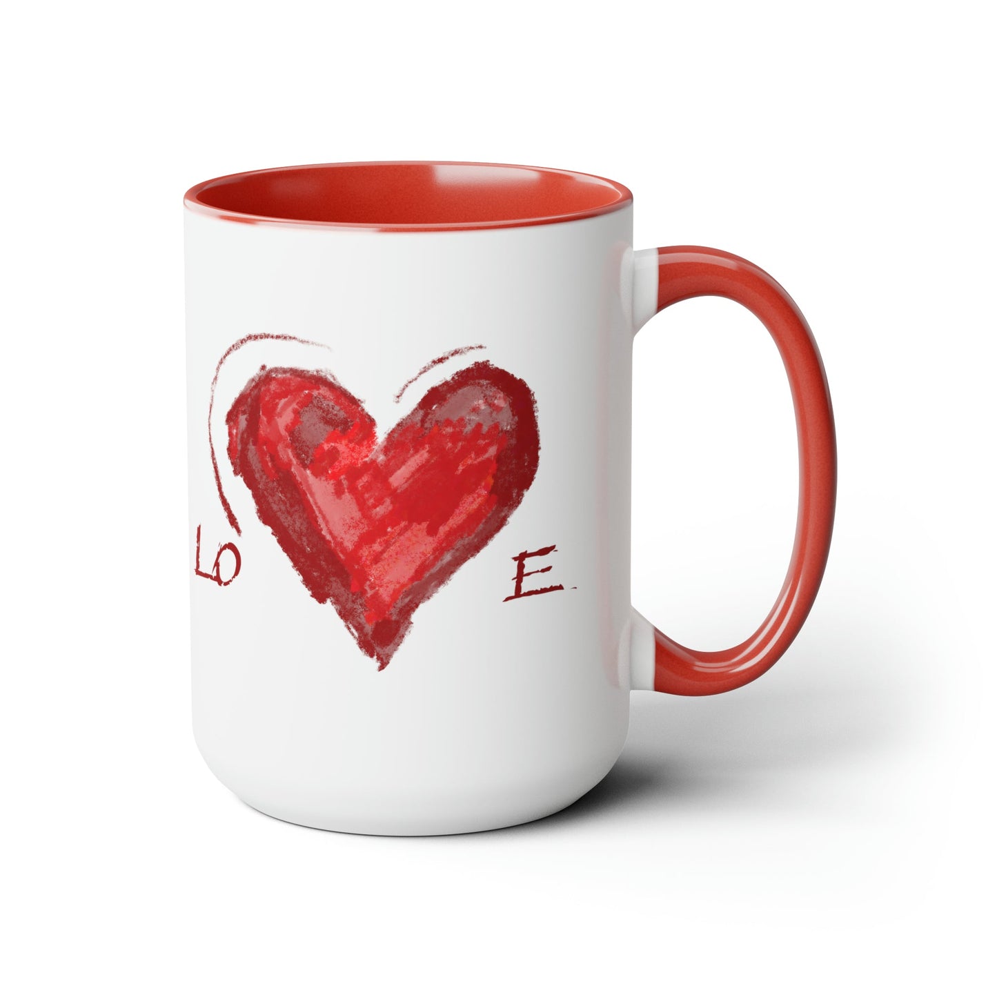 Love Heart Two-Tone Coffee Mugs, 15oz (Two colors) - Blue Cava