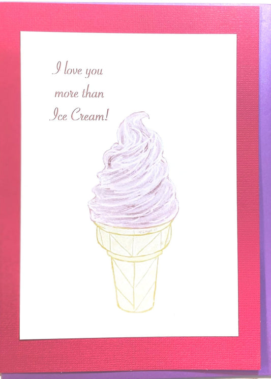 Love you more than Ice Cream Greeting card - Blue Cava