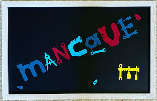 Mancave Chalkboard sign - Blue Cava