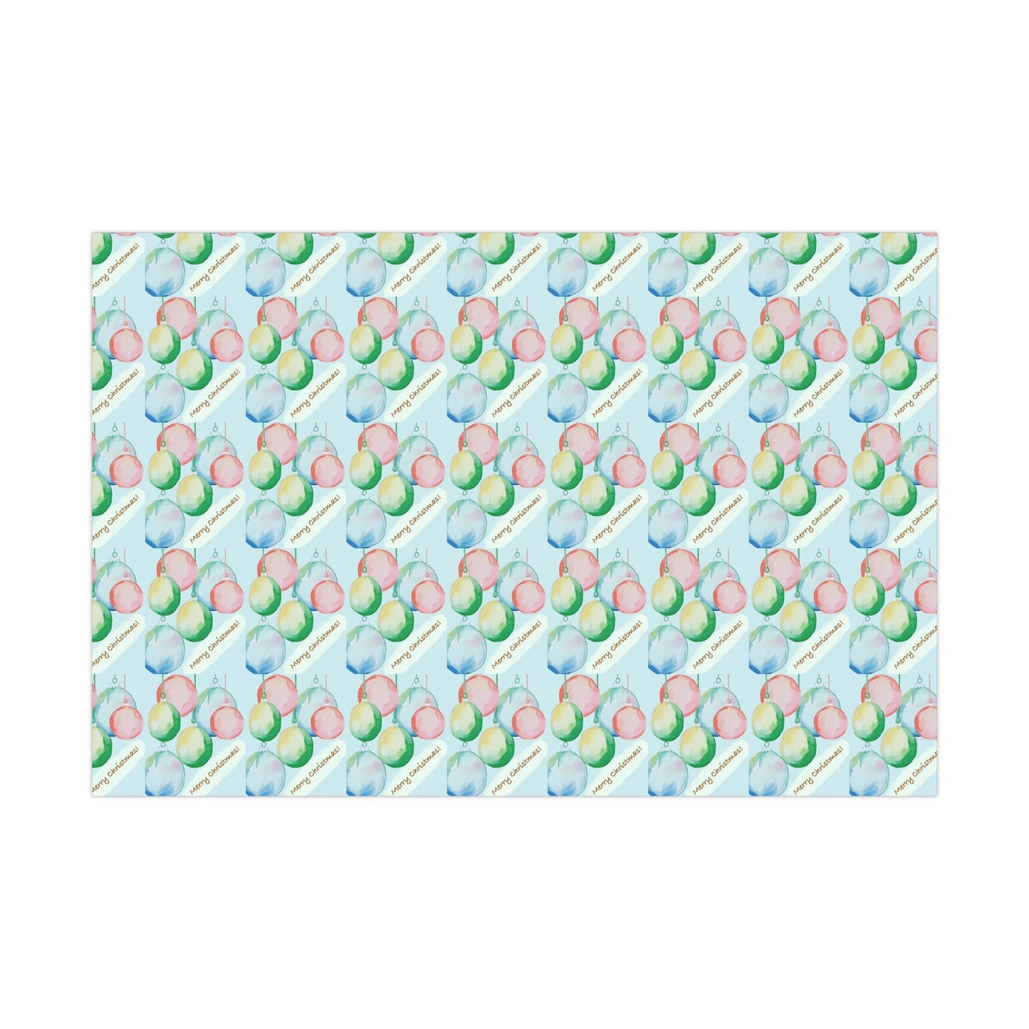 Merry Christmas Balls Gift Wrap Papers - Blue Cava