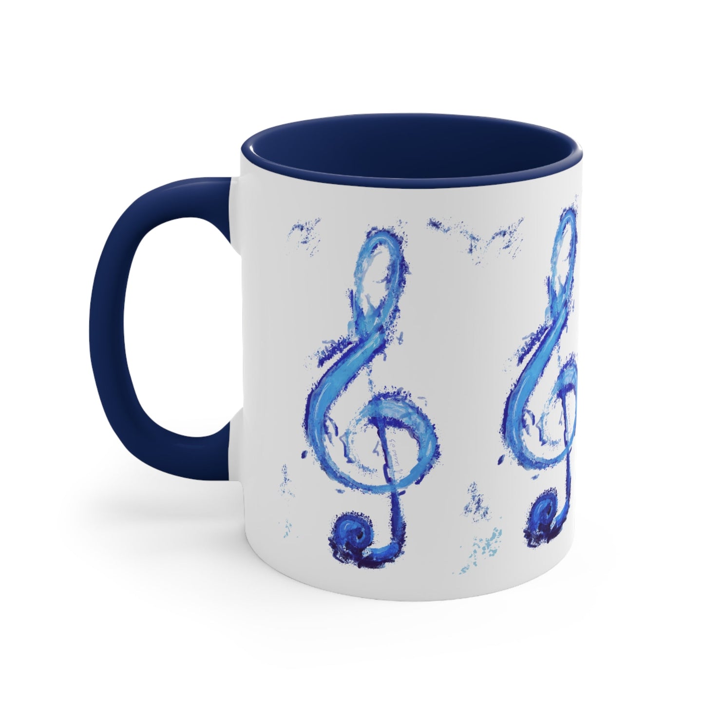 Music Note Accent Coffee Mug, 11oz - Blue Cava