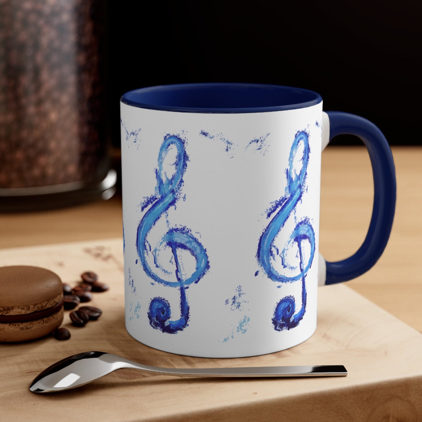 Music Note Accent Coffee Mug, 11oz - Blue Cava