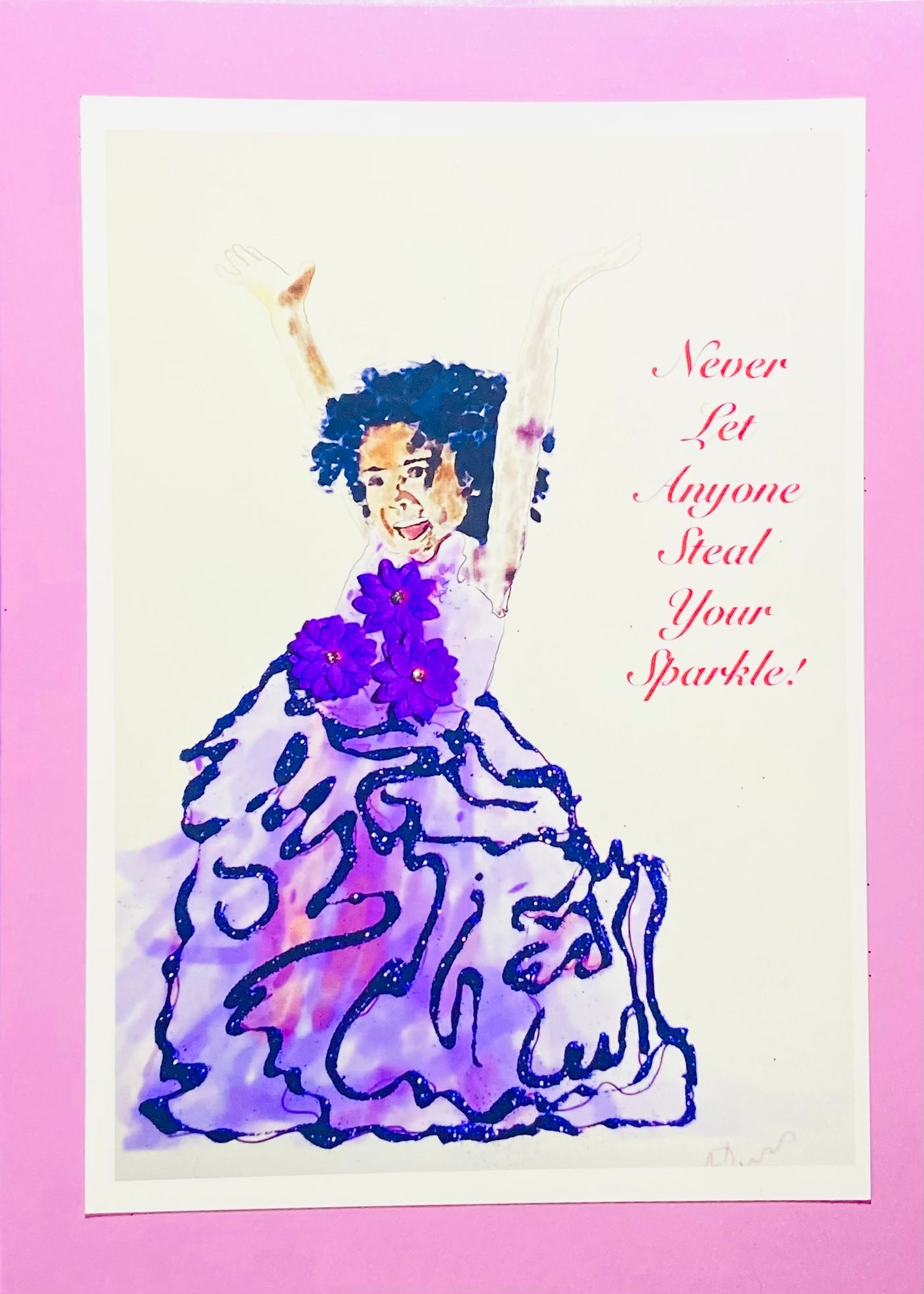 “Never Let Anyone Steal Your Sparkle!” Greeting Card - Blue Cava
