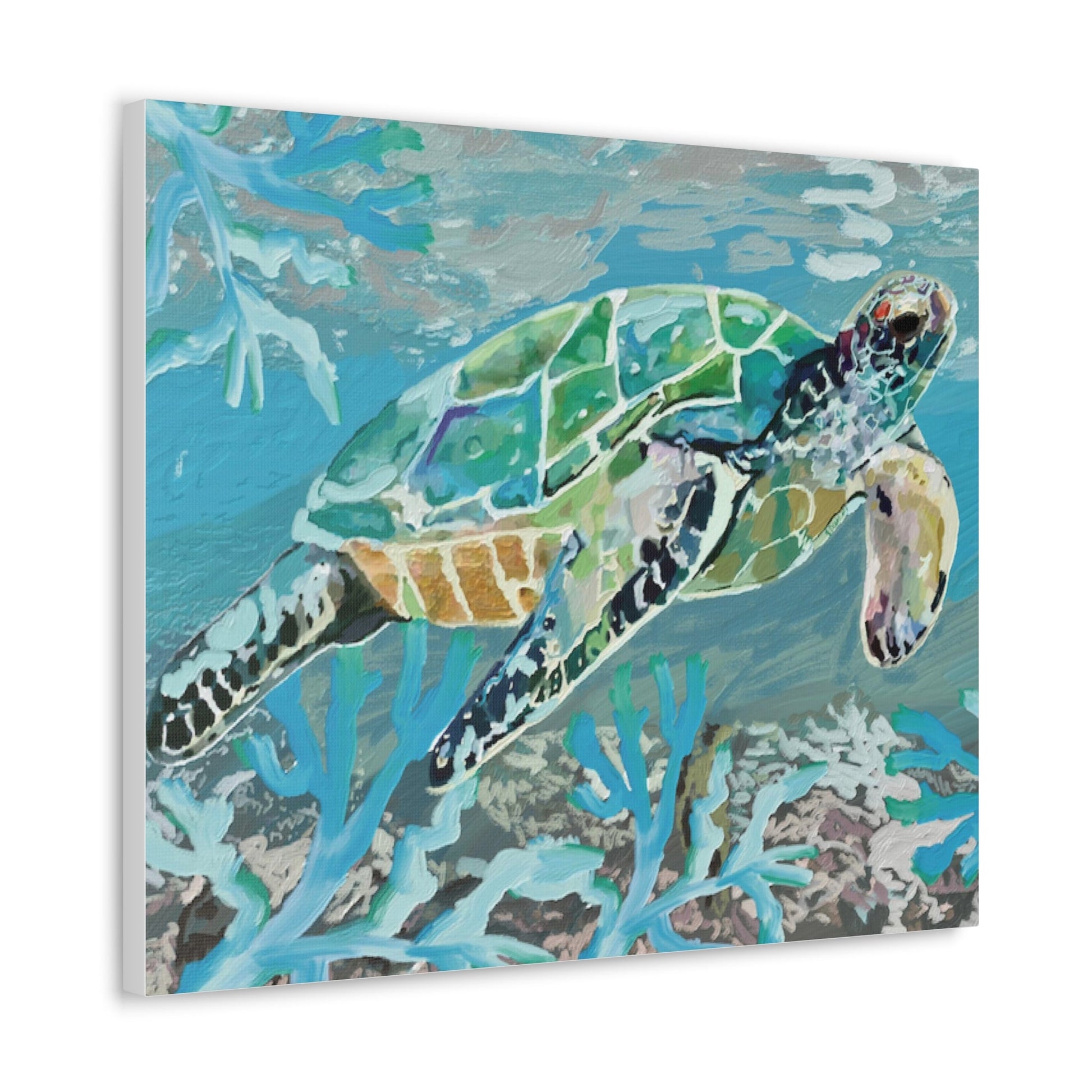 OKI Sea Turtle Canvas Gallery Wraps - Blue Cava