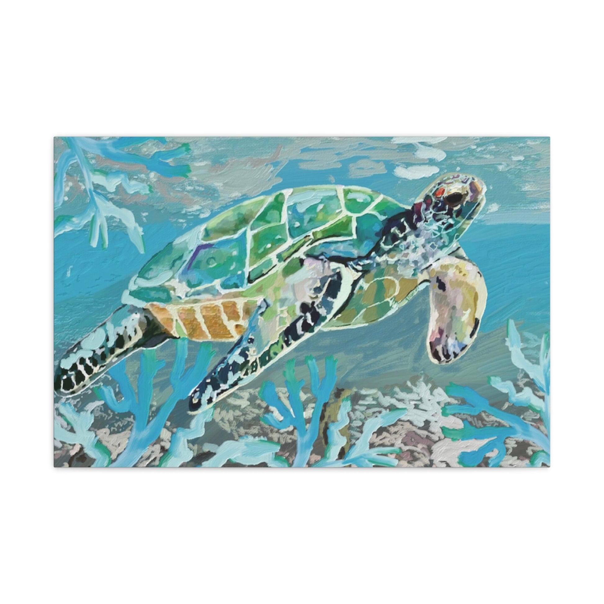 OKI Sea Turtle Canvas Gallery Wraps - Blue Cava