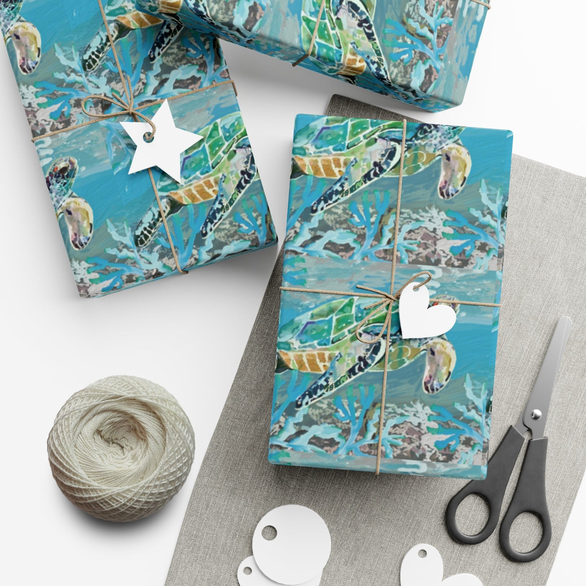 OKI Sea Turtle Gift Wrapping Papers - Blue Cava