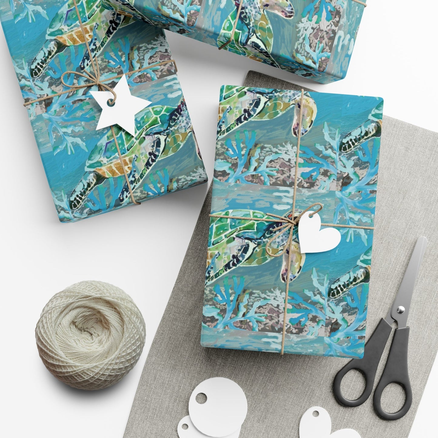 OKI Sea Turtle Gift Wrapping Papers - Blue Cava