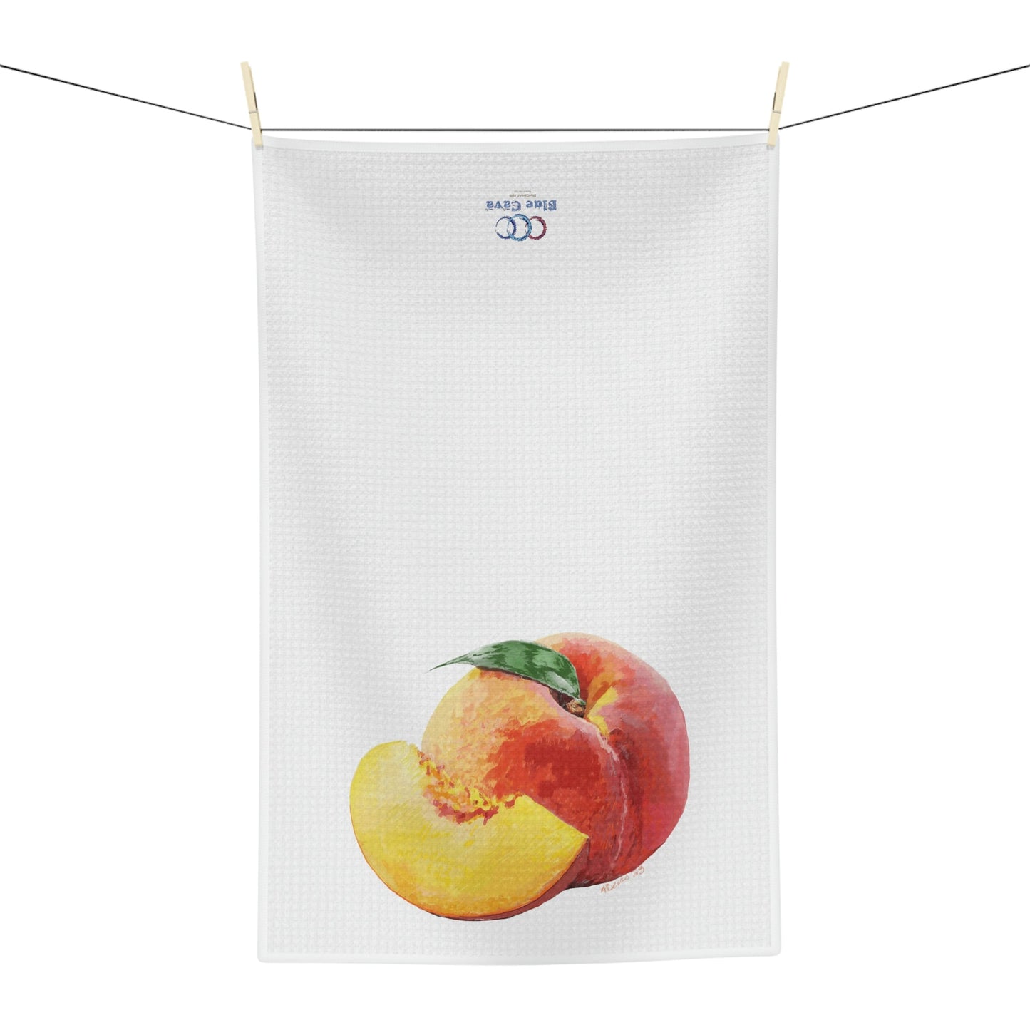 Peaches Microfiber waffle Towel - Blue Cava