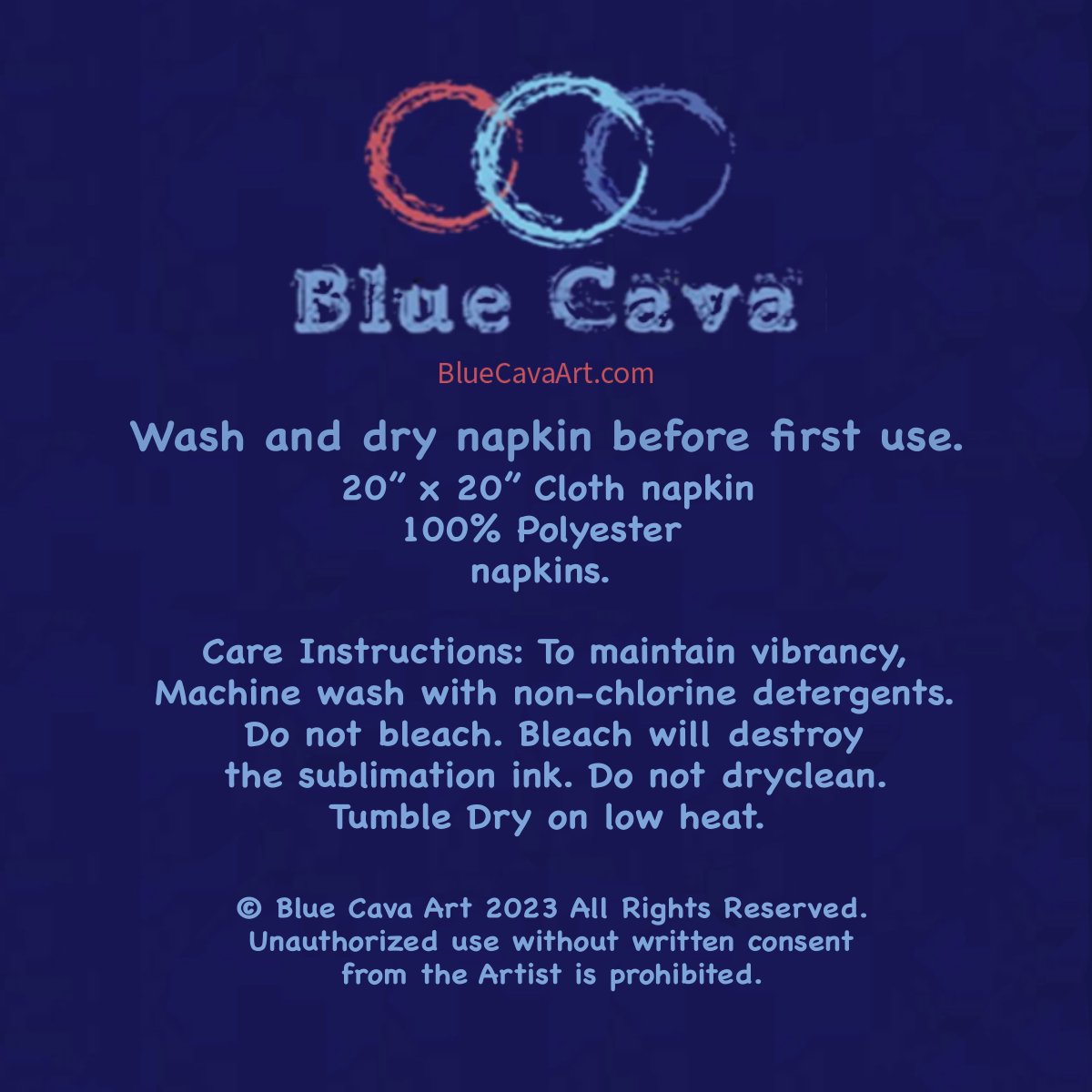 Poppies Cloth Napkin (Single) - Blue Cava