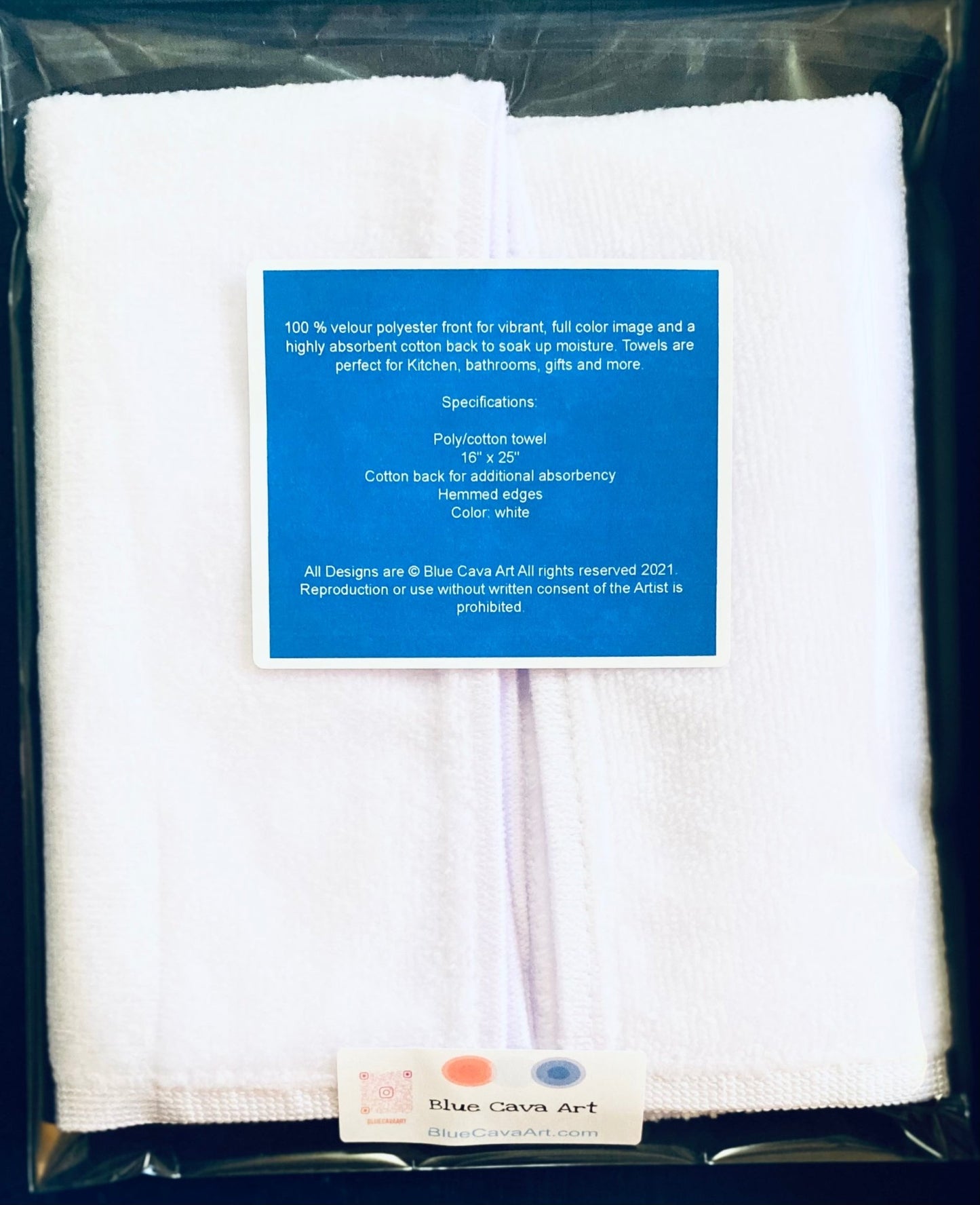 Poppy Tea Towel - Blue Cava